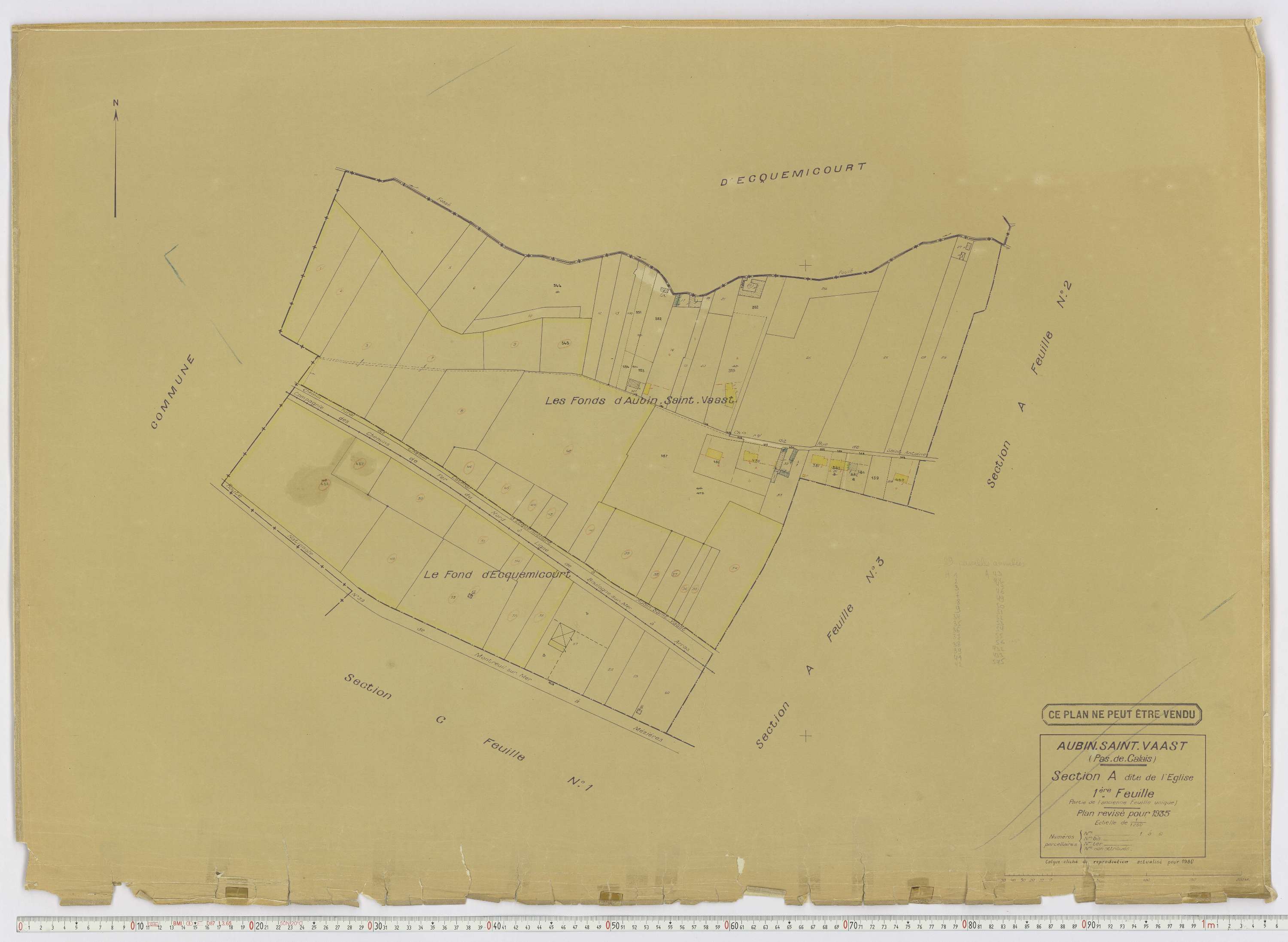 Aubin-Saint-Vaast - Section A, feuille 1.