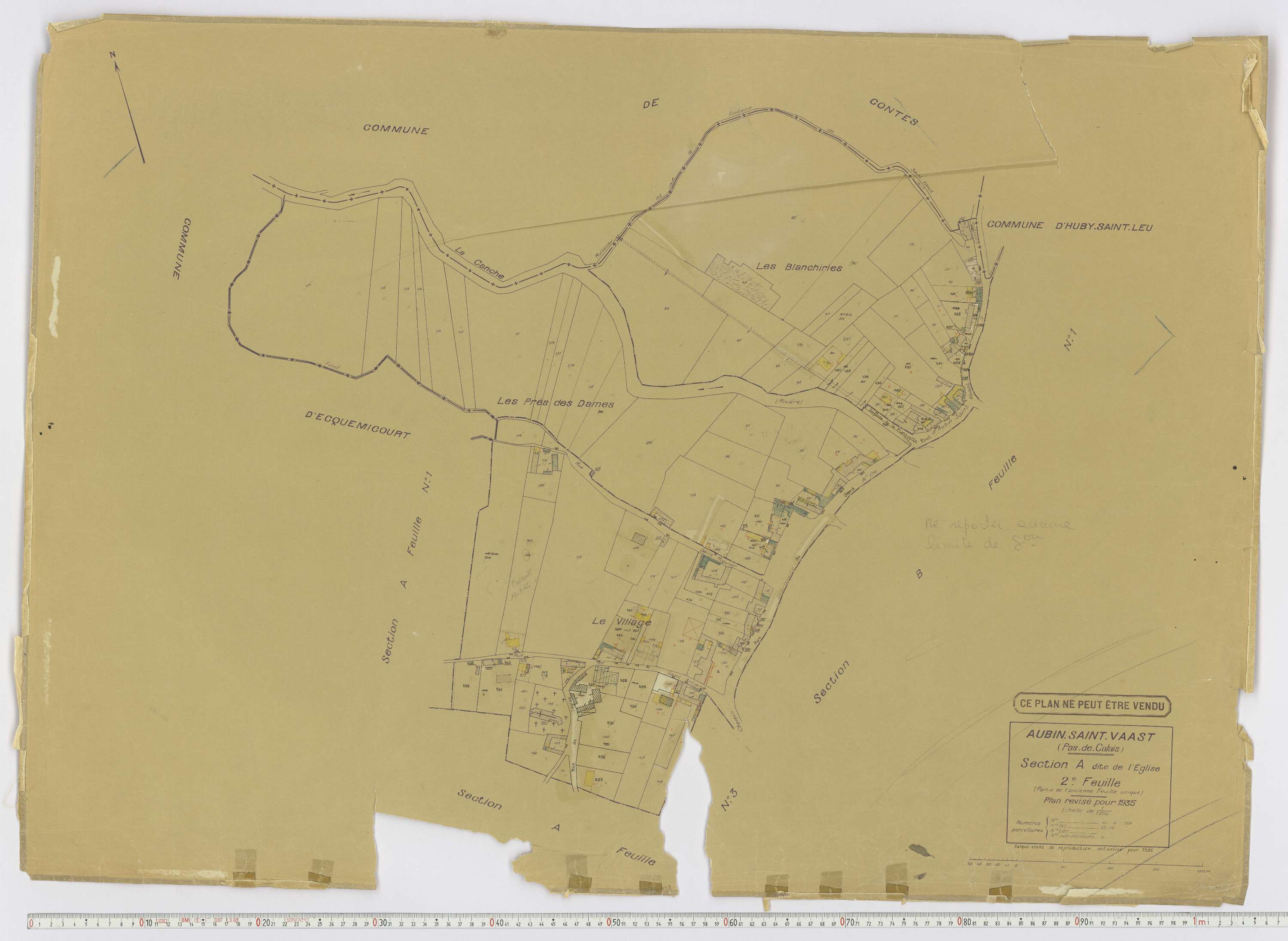 Aubin-Saint-Vaast - Section A, feuille 2.