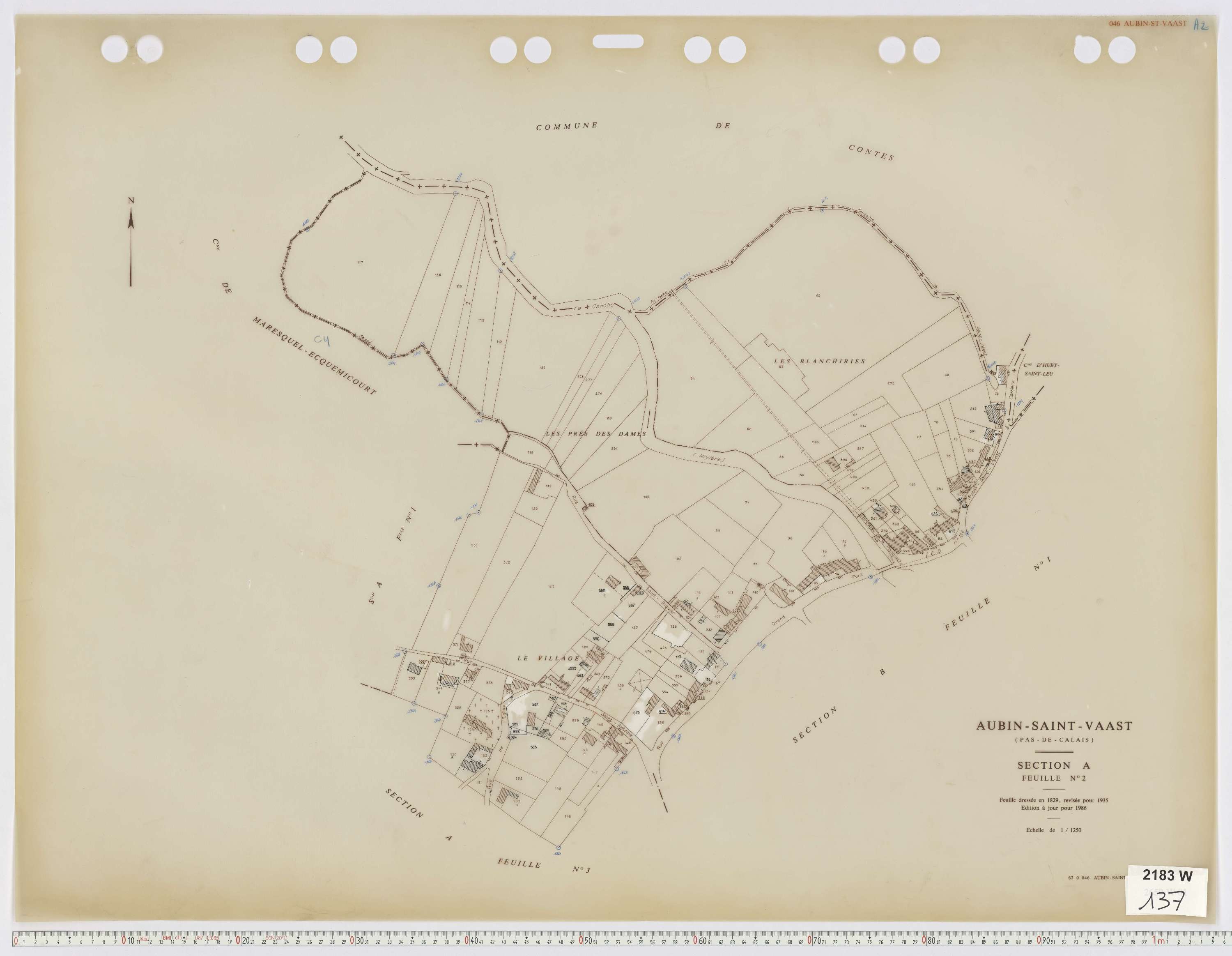Aubin-Saint-Vaast - Section A, feuille 2.