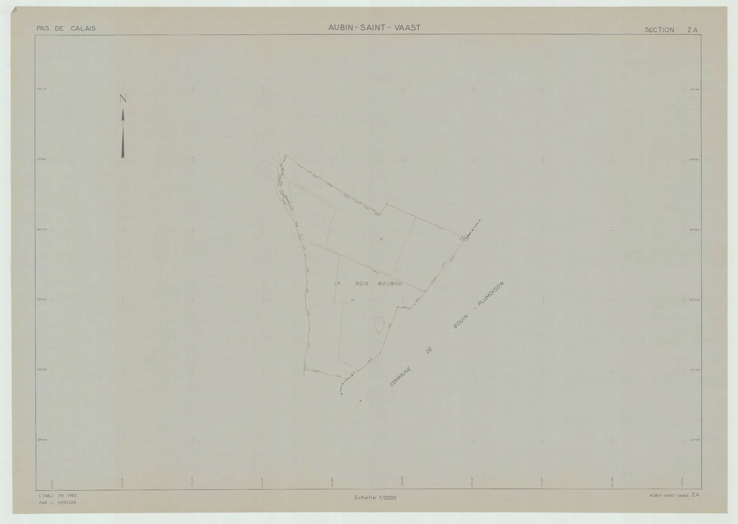 Aubin-Saint-Vaast - Plan de remembrement : section ZA.