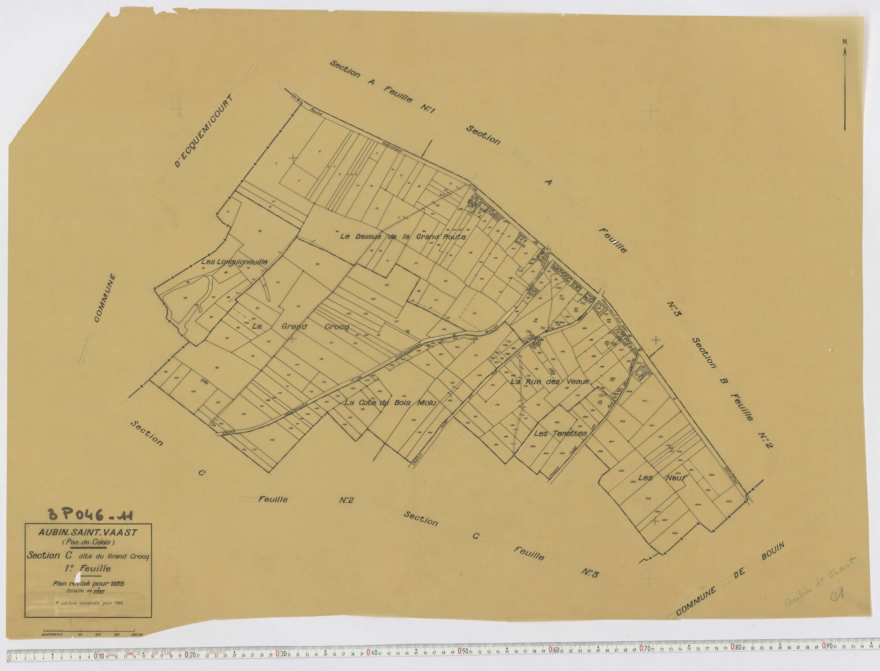 Aubin-Saint-Vaast - Section C, feuille 1.