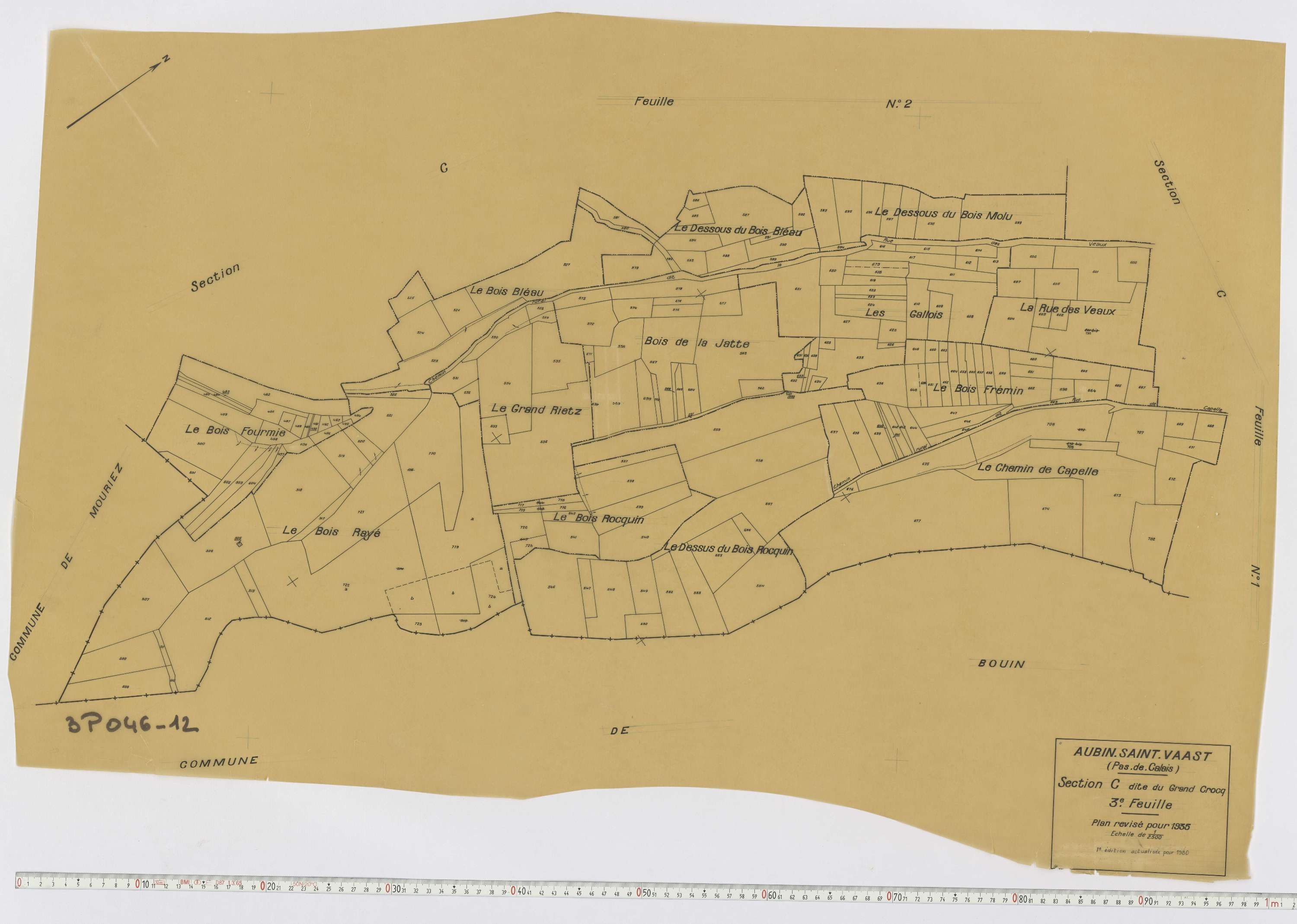 Aubin-Saint-Vaast - Section C, feuille 3.
