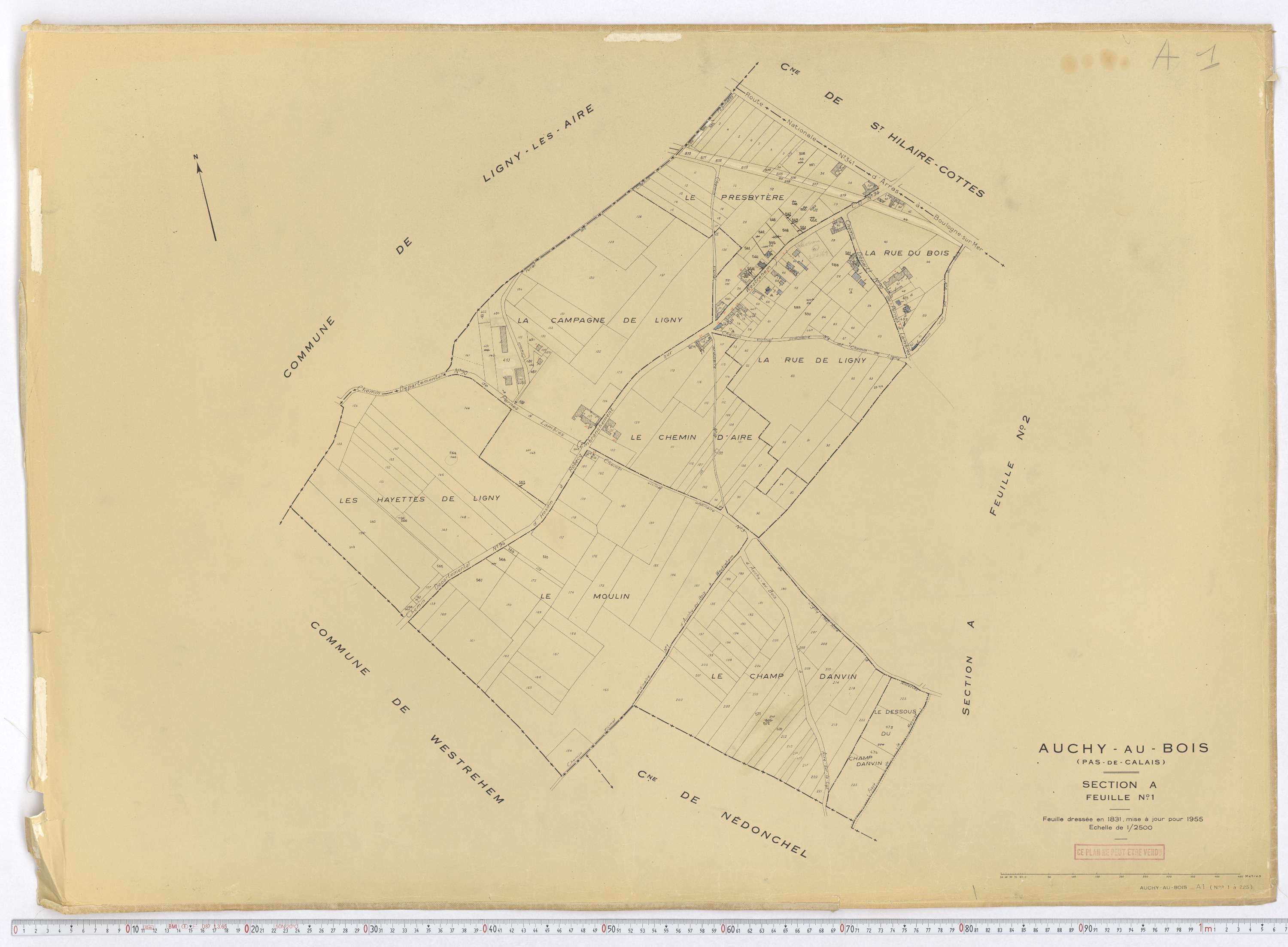 Auchy-au-Bois - Section A, feuille 1.