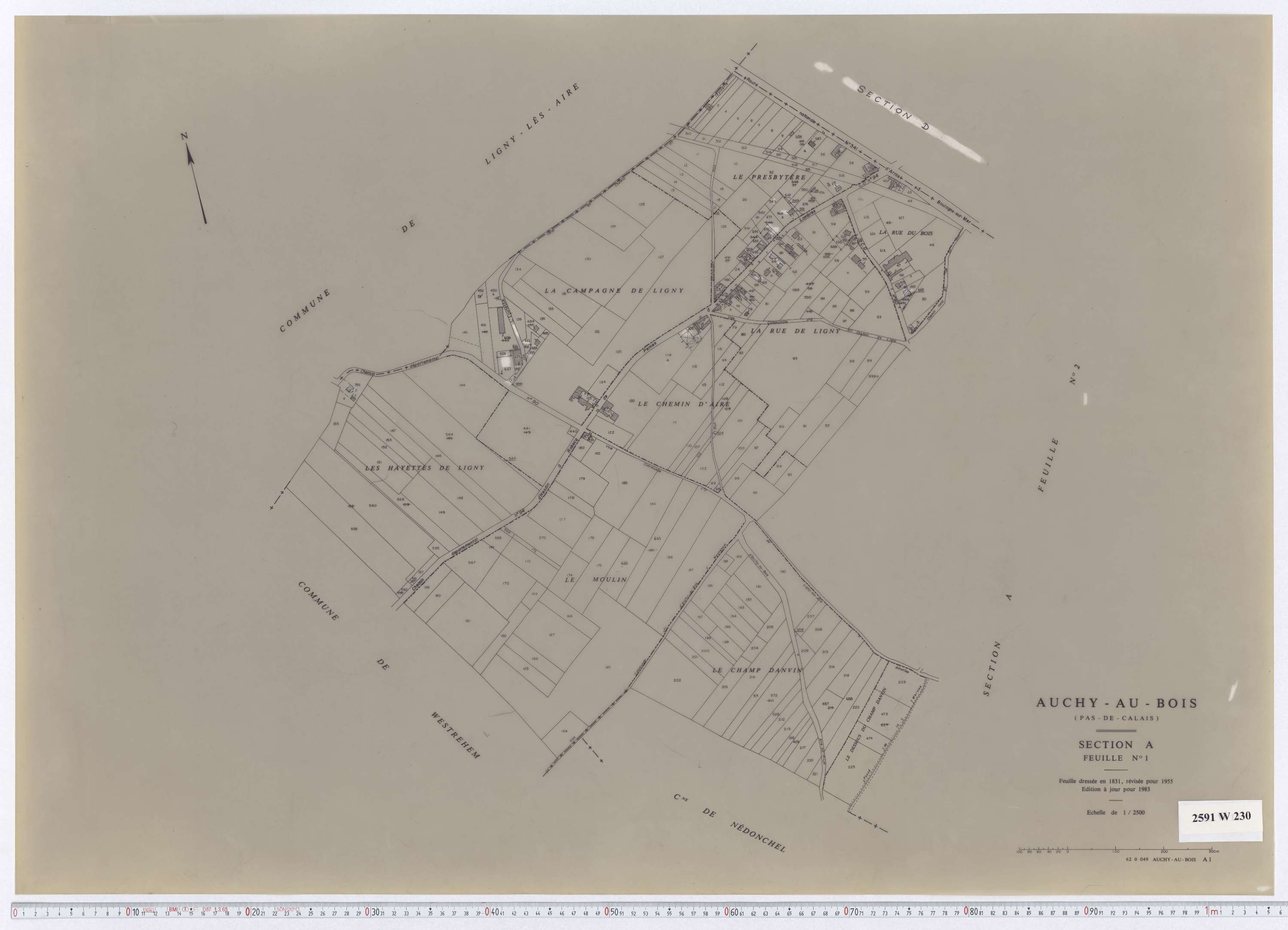 Auchy-au-Bois - Section A, feuille 1.