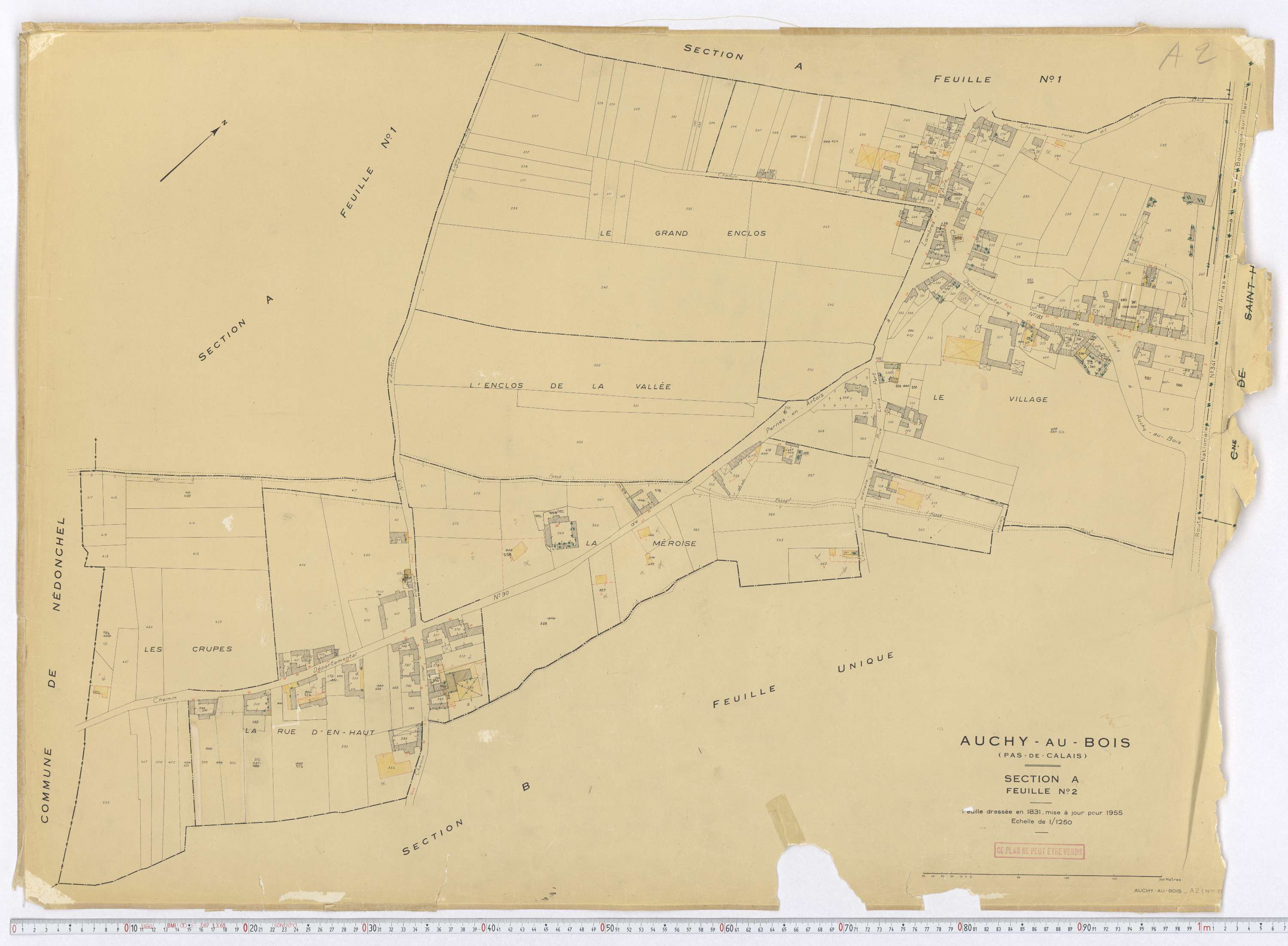 Auchy-au-Bois - Section A, feuille 2.