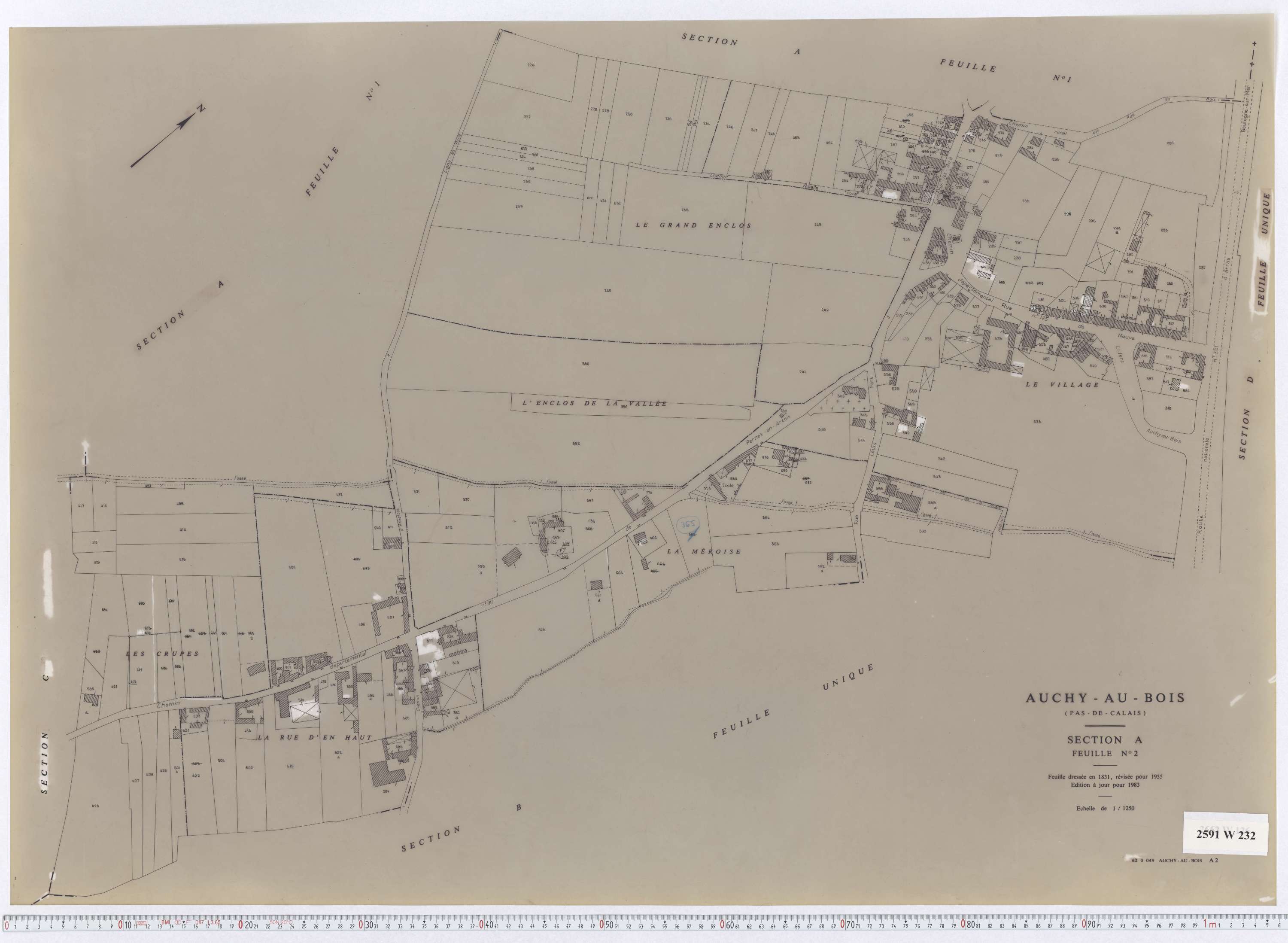 Auchy-au-Bois - Section A, feuille 2.