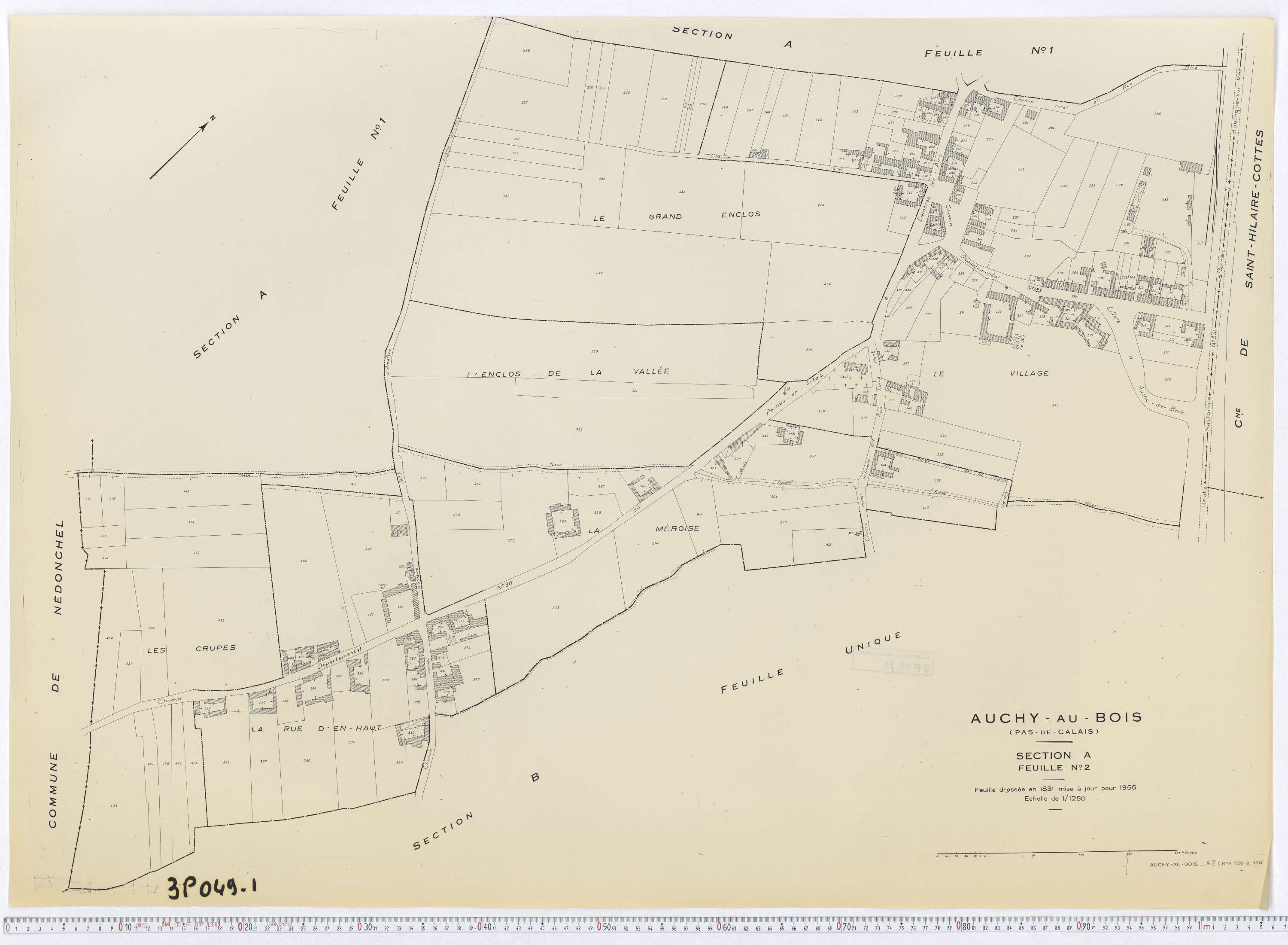 Auchy-au-Bois - Section A, feuille 2.