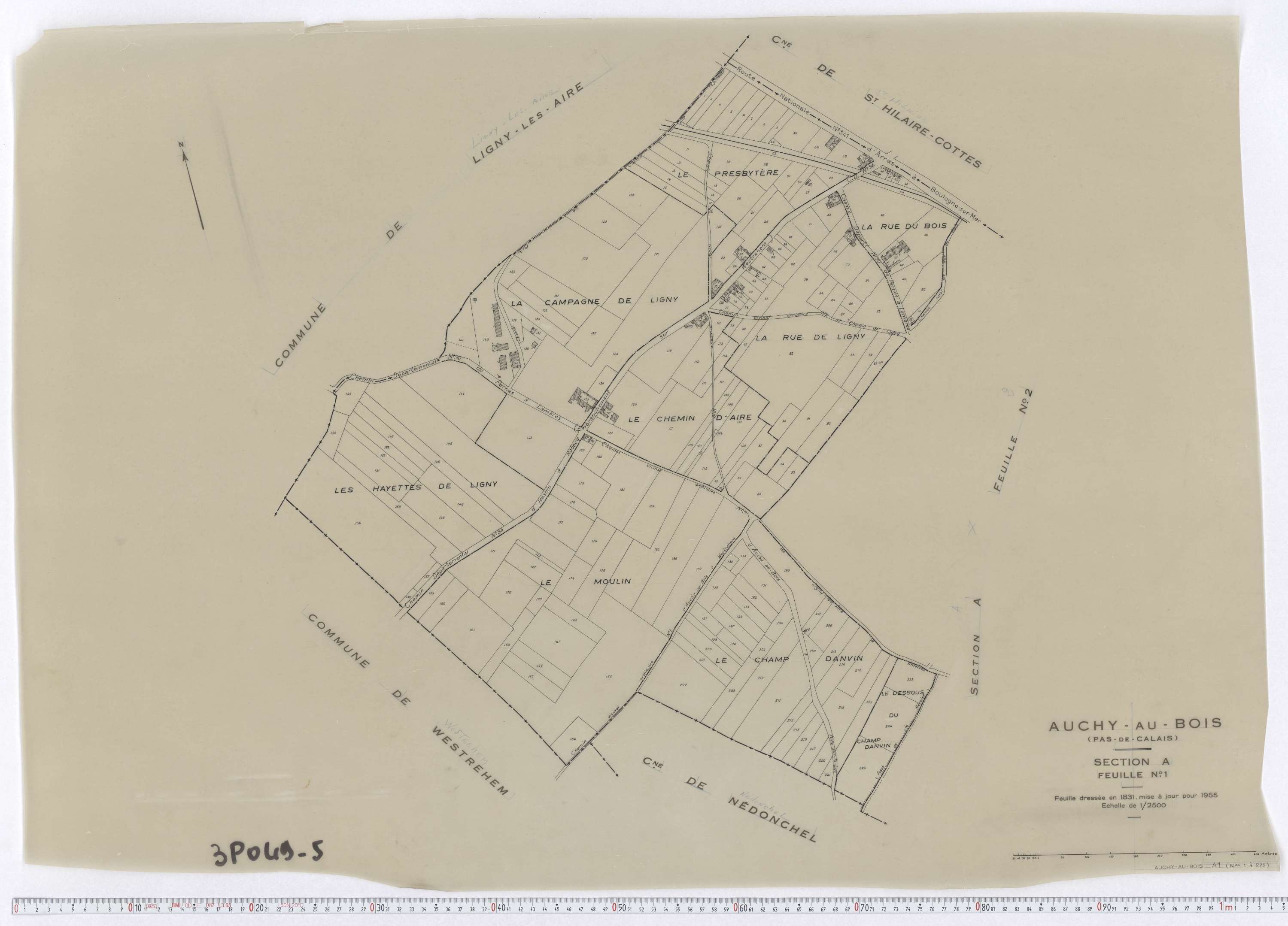 Auchy-au-Bois - Section A, feuille 1.