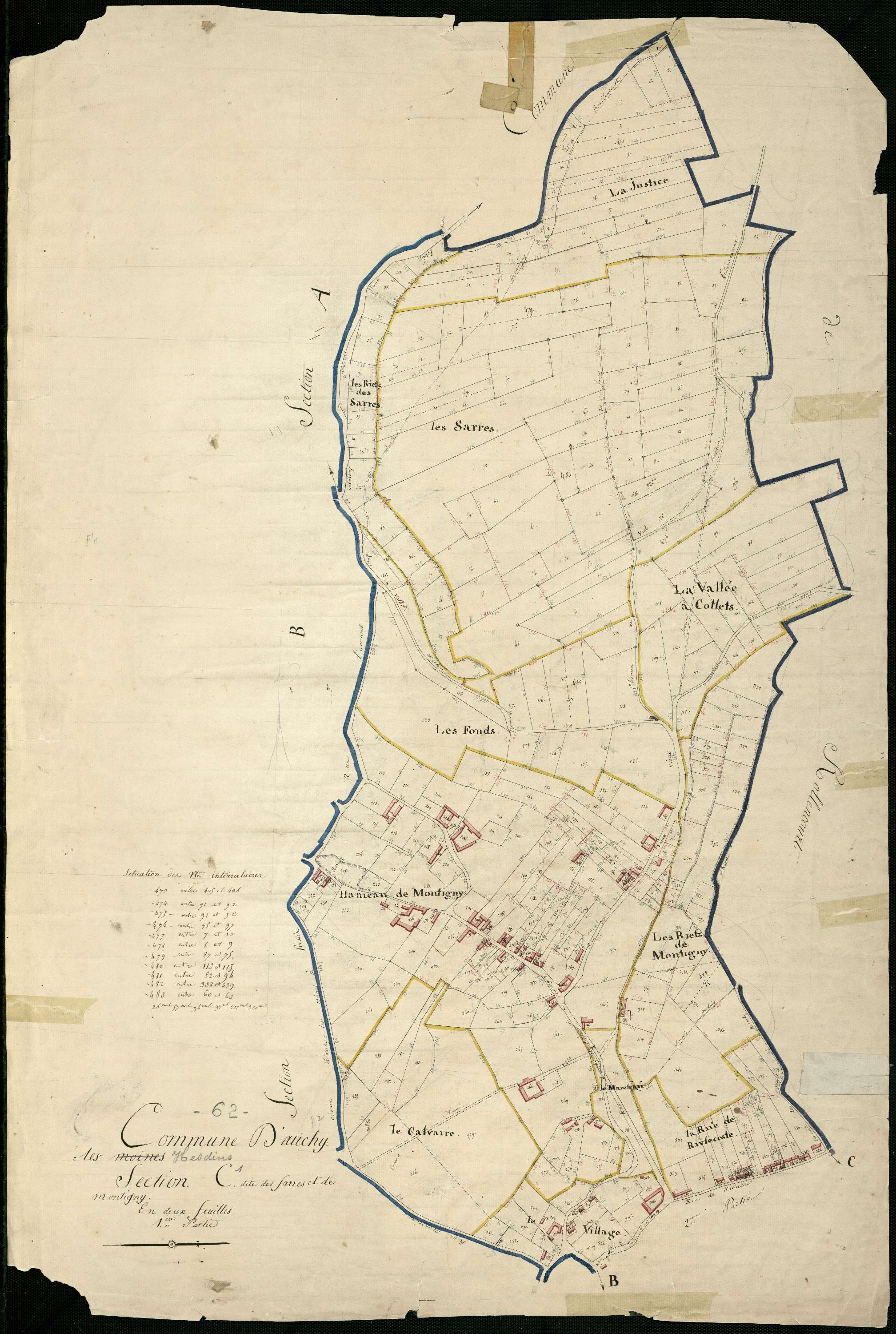 Auchy-lès-Hesdin - Section C, 1re feuille