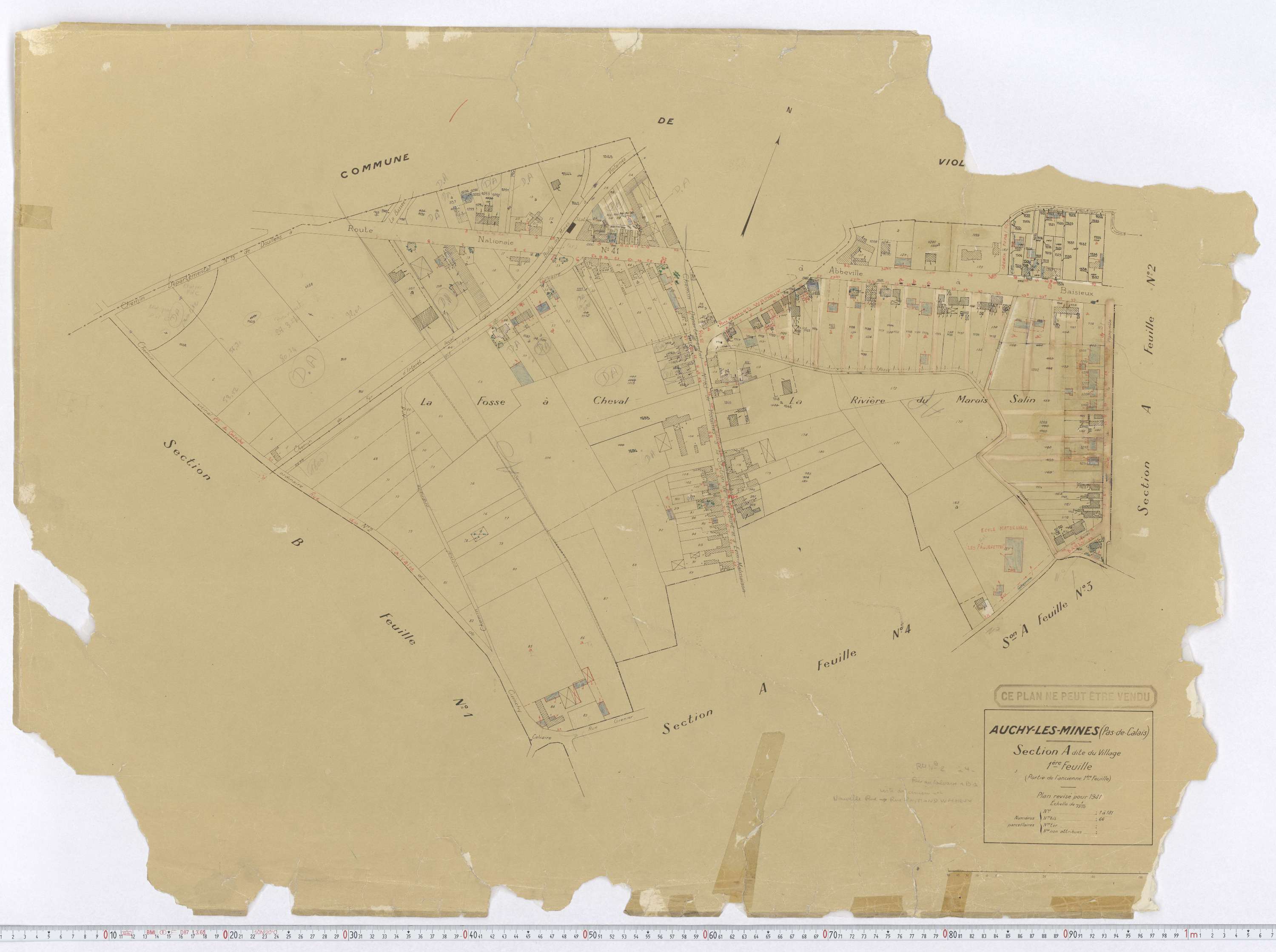 Auchy-les-Mines - Section A, feuille 1.