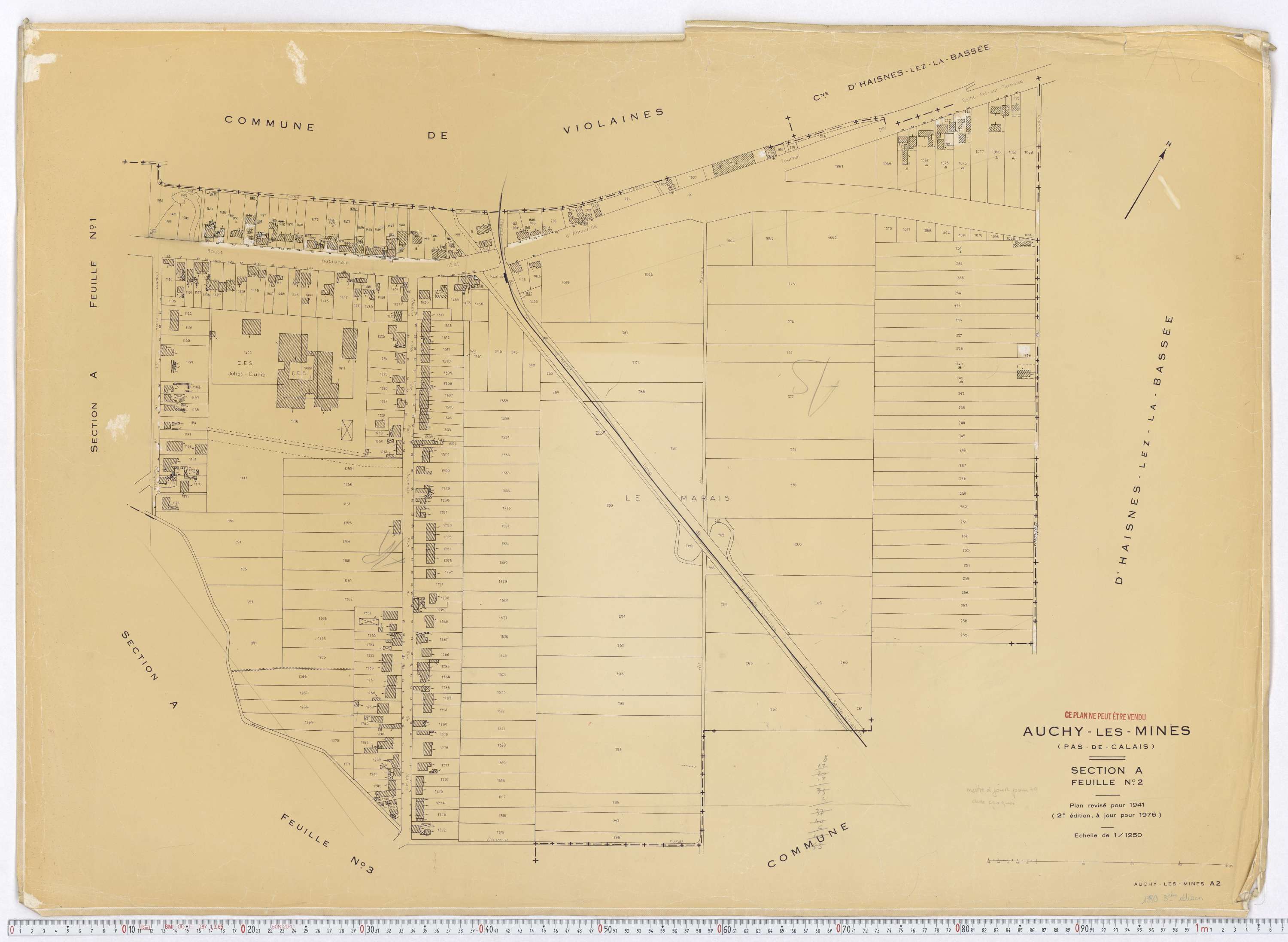 Auchy-les-Mines - Section A, feuille 2.