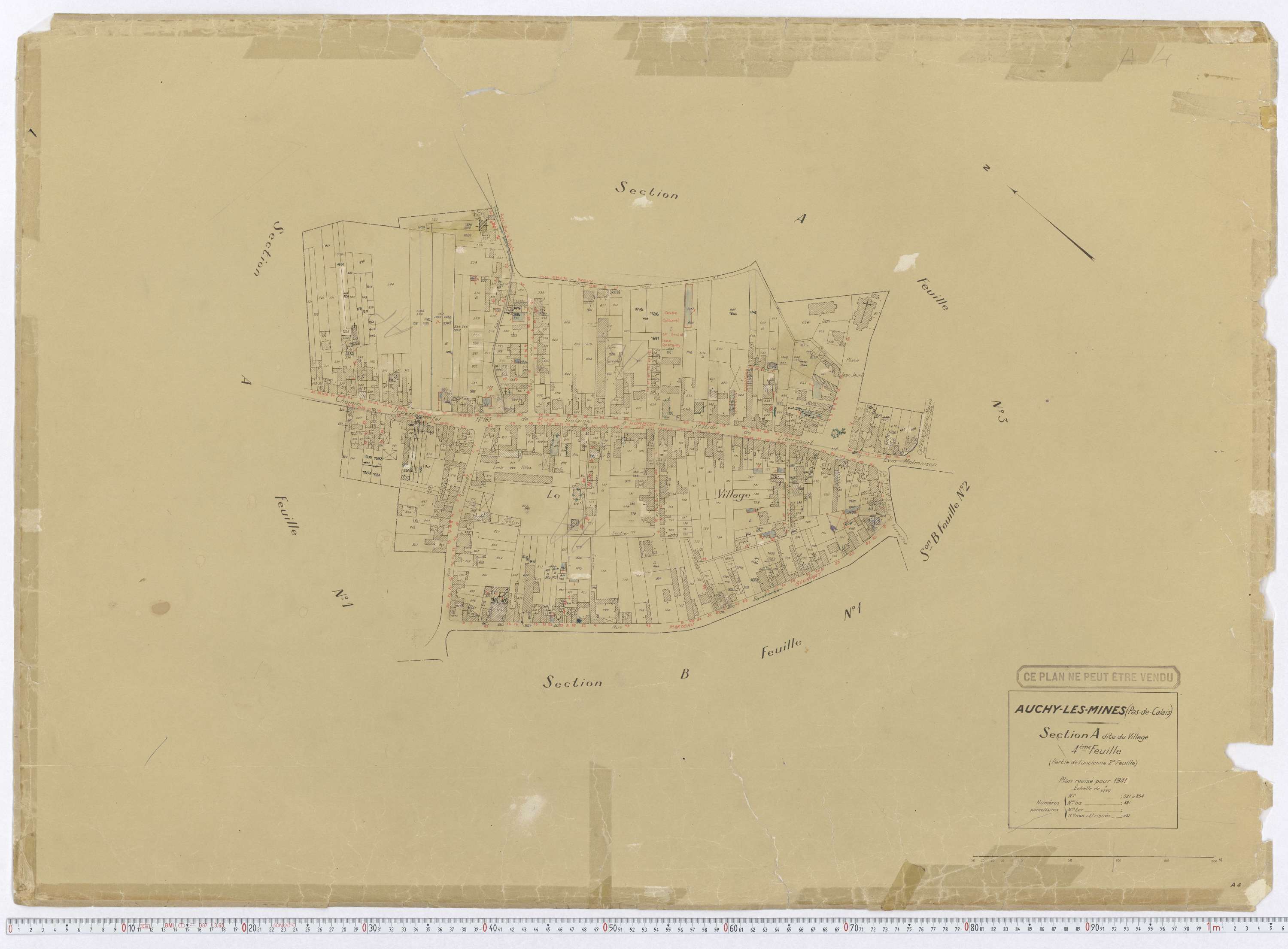 Auchy-les-Mines - Section A, feuille 4.