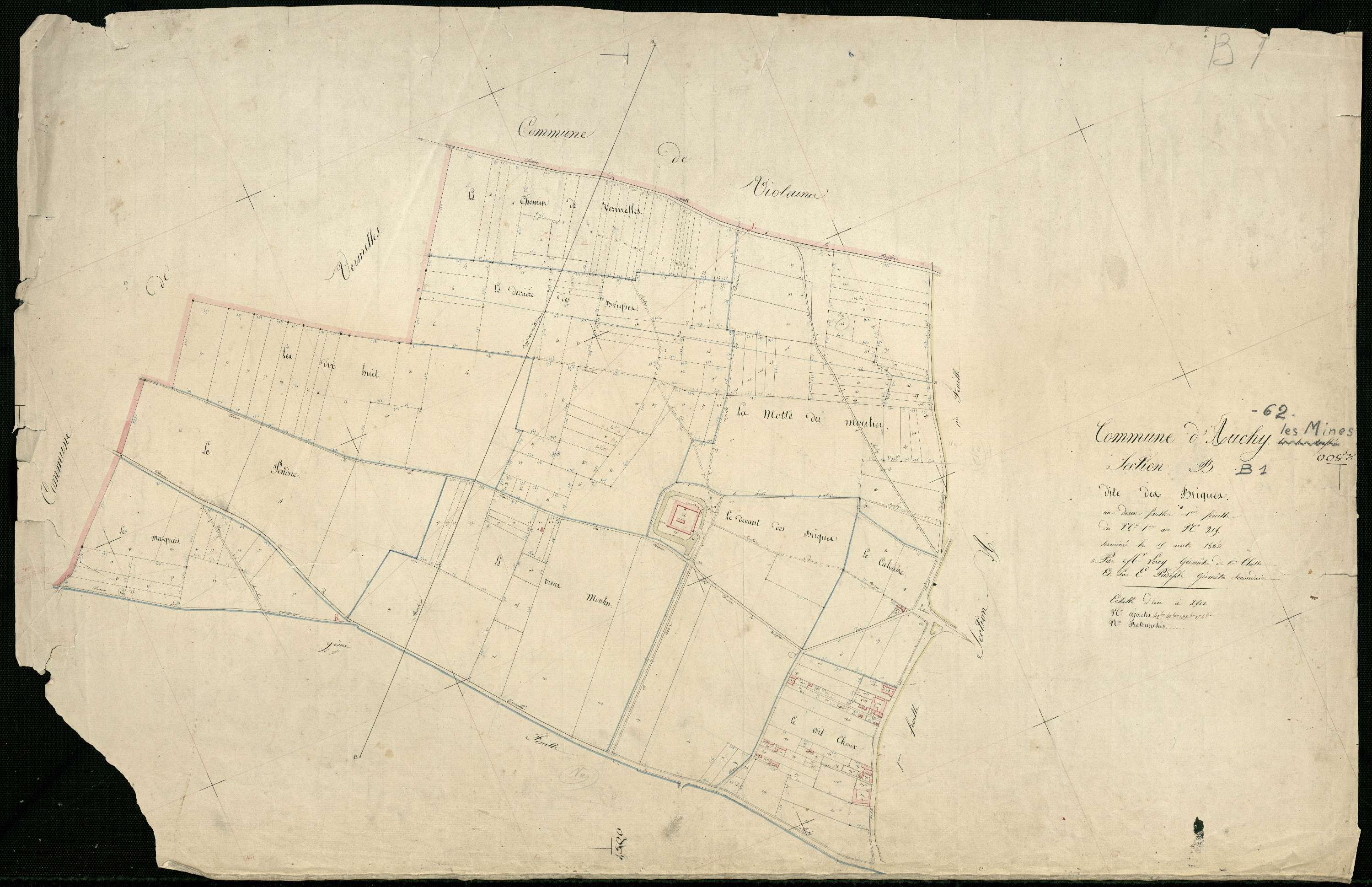 Auchy-les-Mines - Section B, 1re feuille