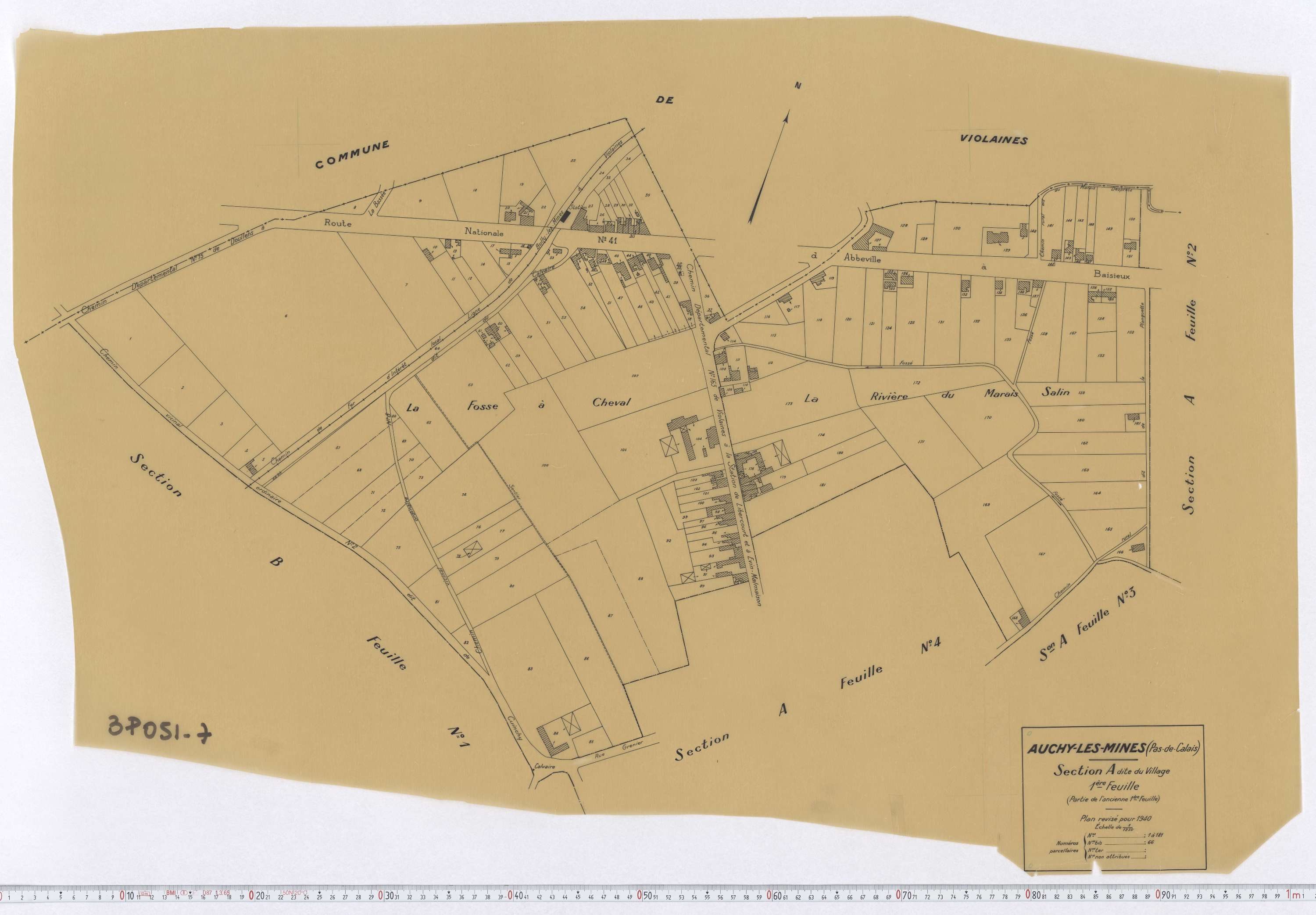 Auchy-les-Mines - Section A, feuille 1.