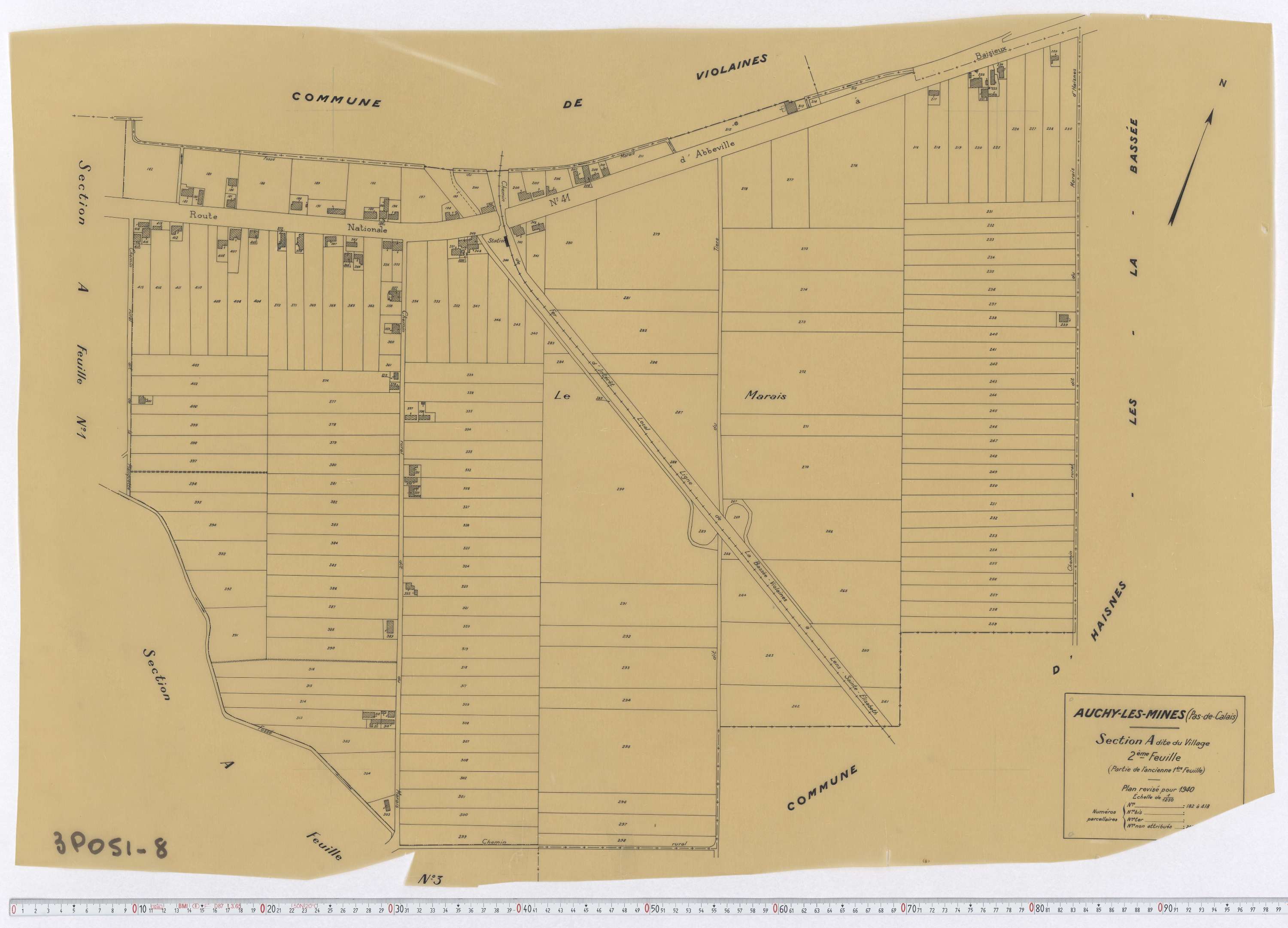 Auchy-les-Mines - Section A, feuille 2.