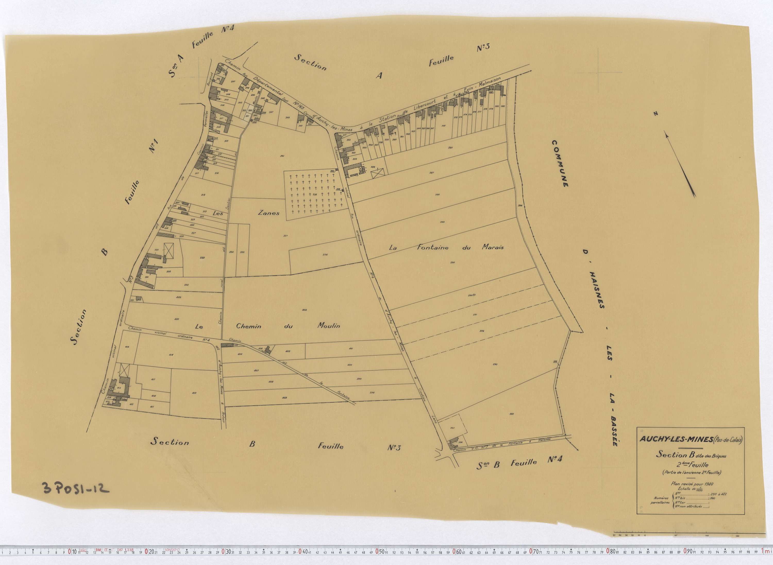 Auchy-les-Mines - Section B, feuille 2.