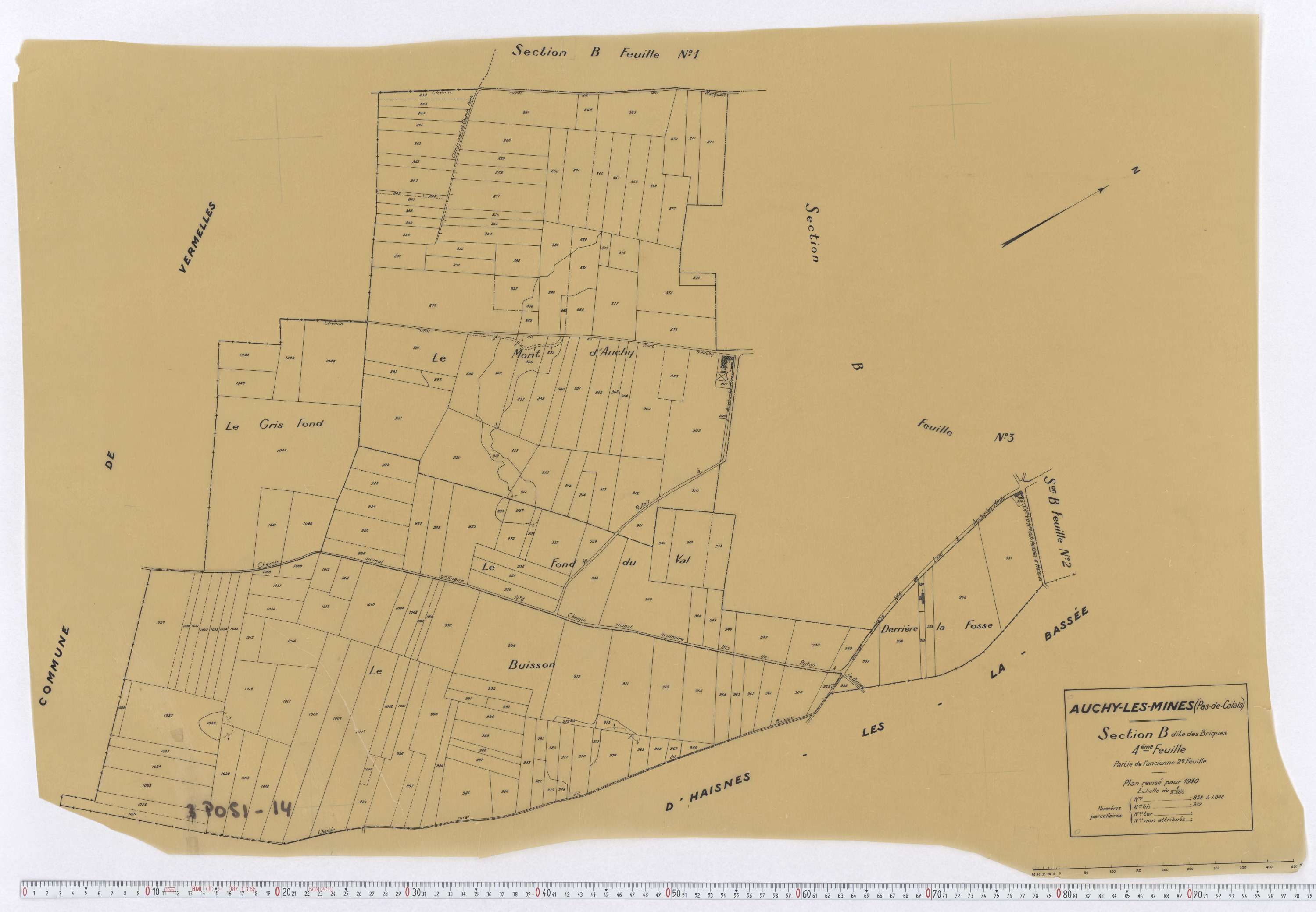 Auchy-les-Mines - Section B, feuille 4.