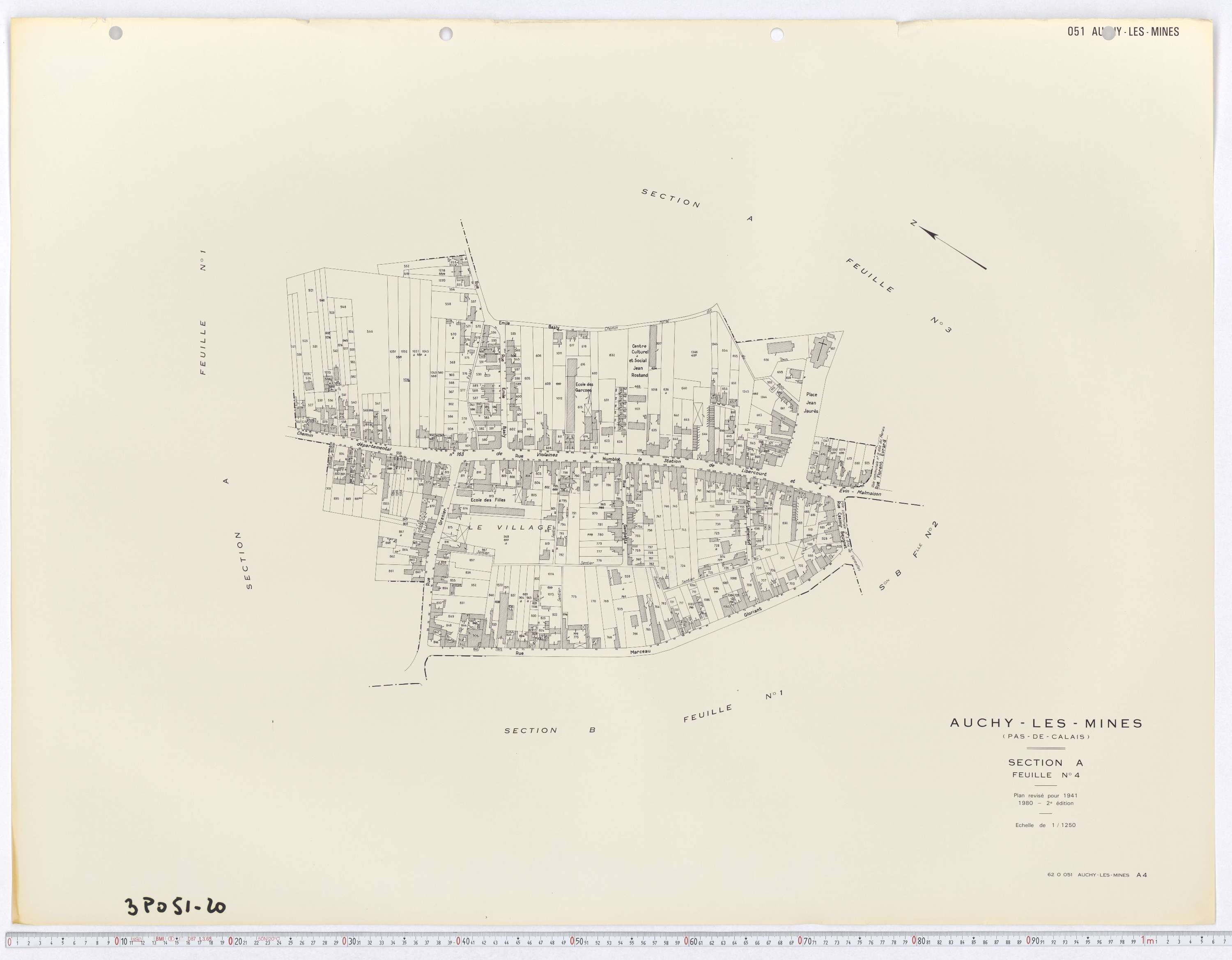 Auchy-les-Mines - Section A, feuille 4.