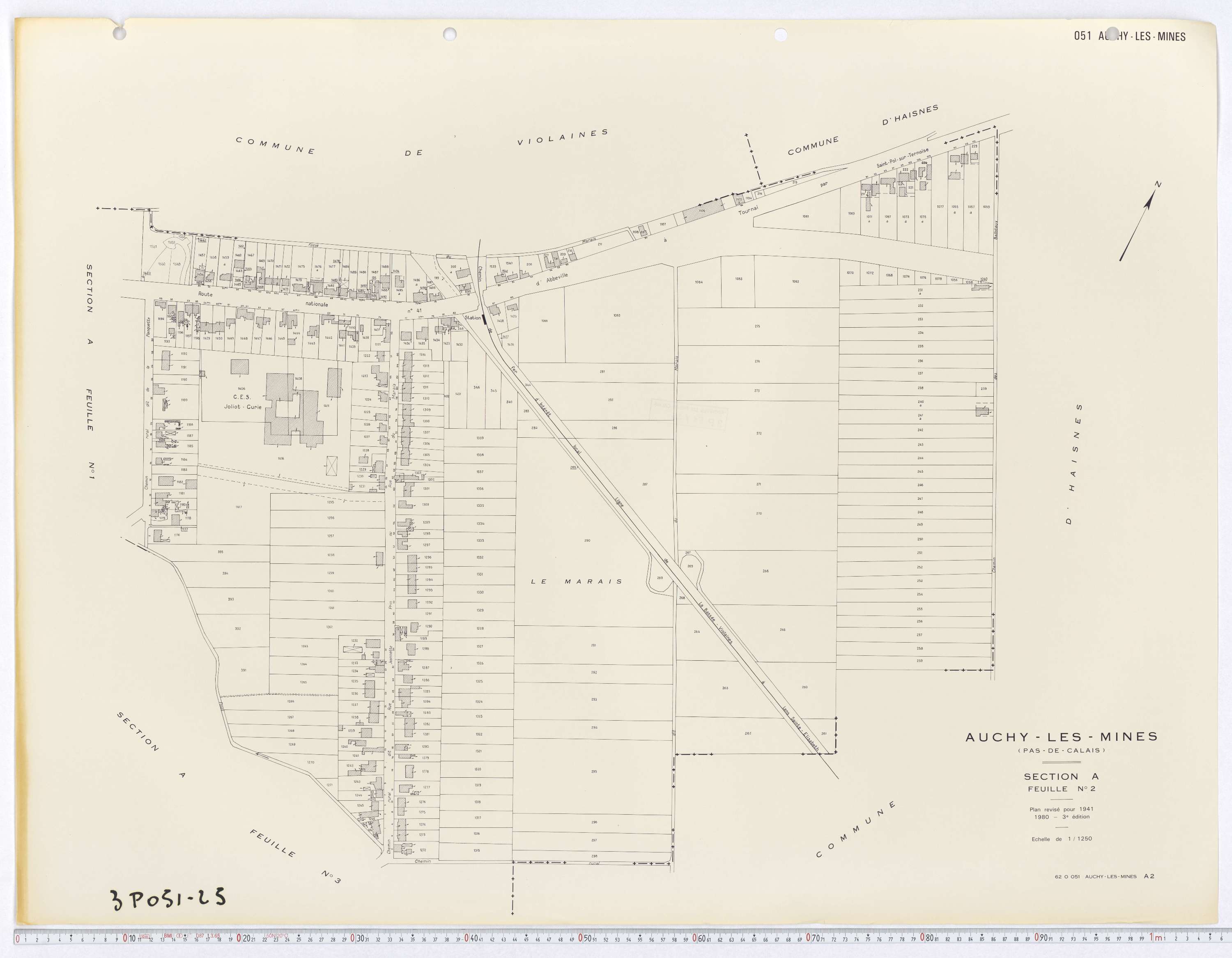 Auchy-les-Mines - Section A, feuille 2.