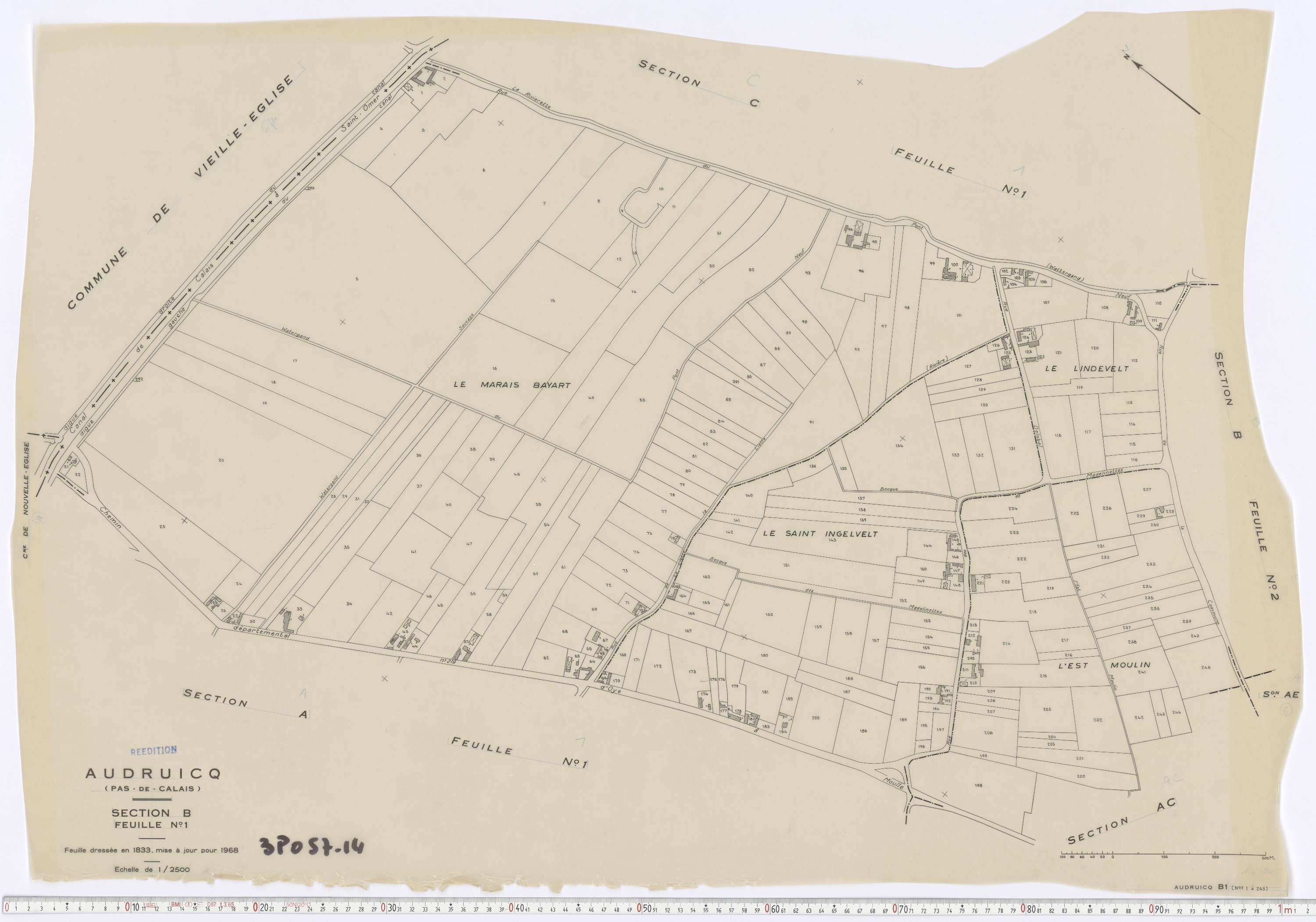 Audruicq - Section B, feuille 1.