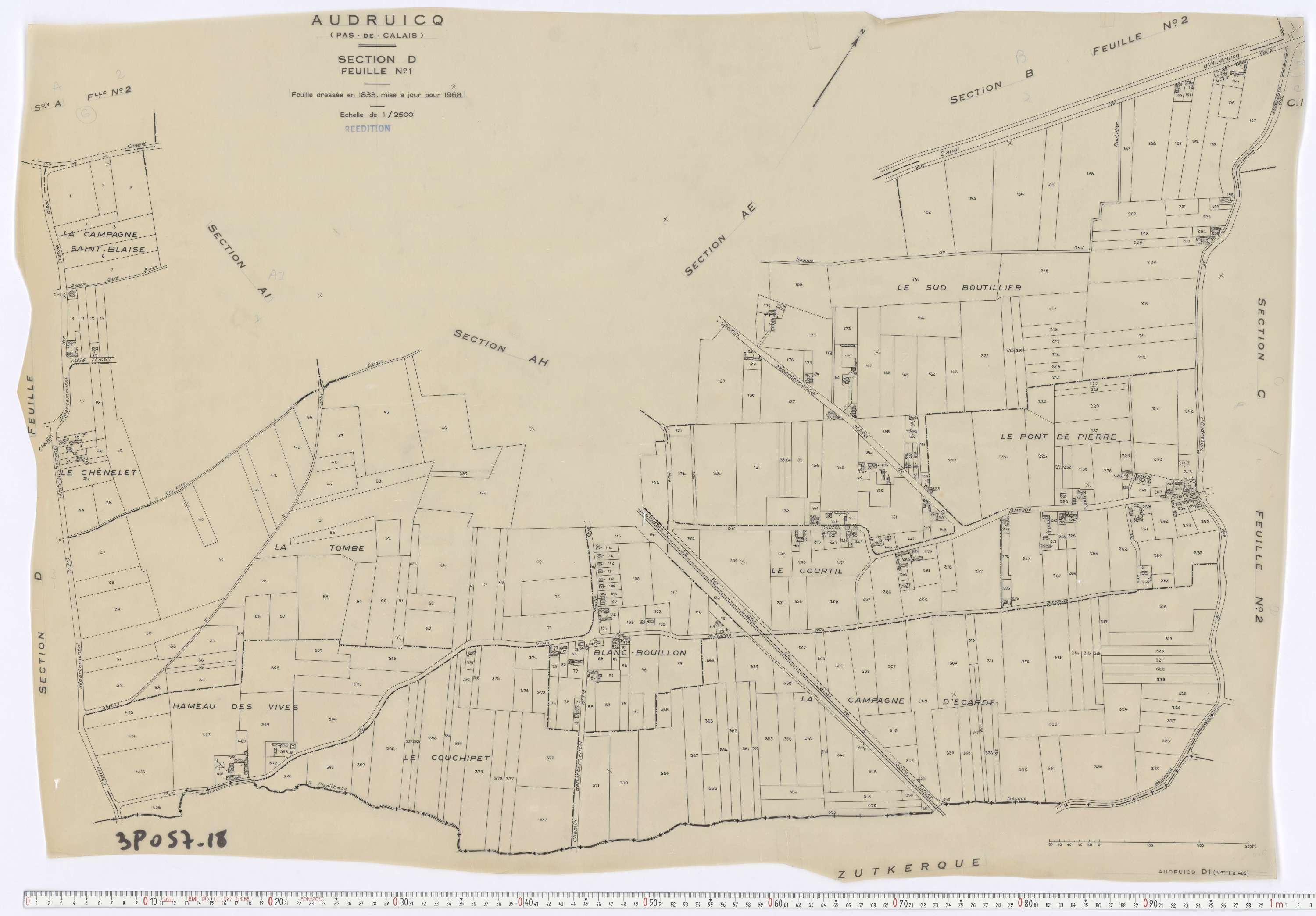Audruicq - Section D, feuille 1.