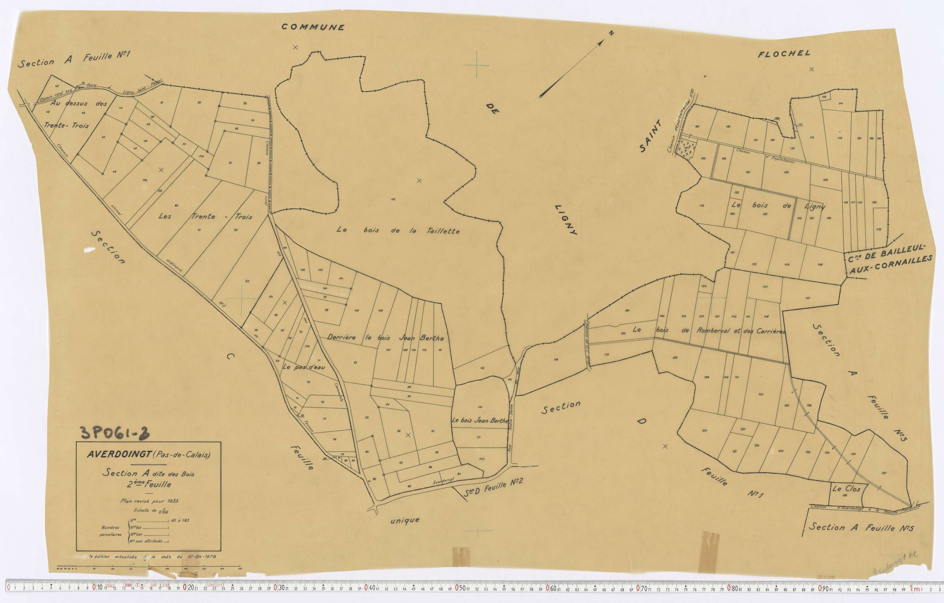 Averdoingt - Section A, feuille 2.