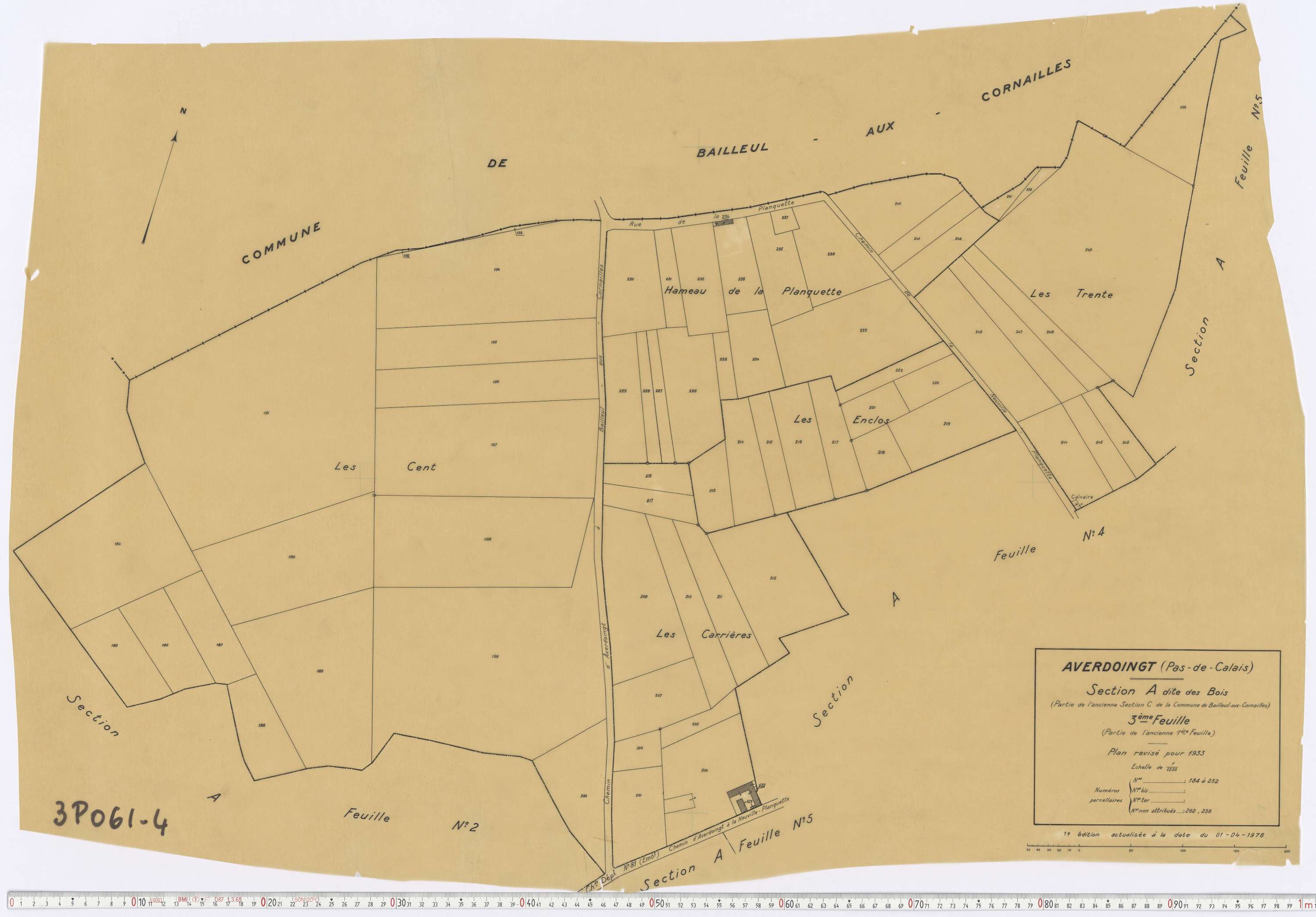 Averdoingt - Section A, feuille 3.