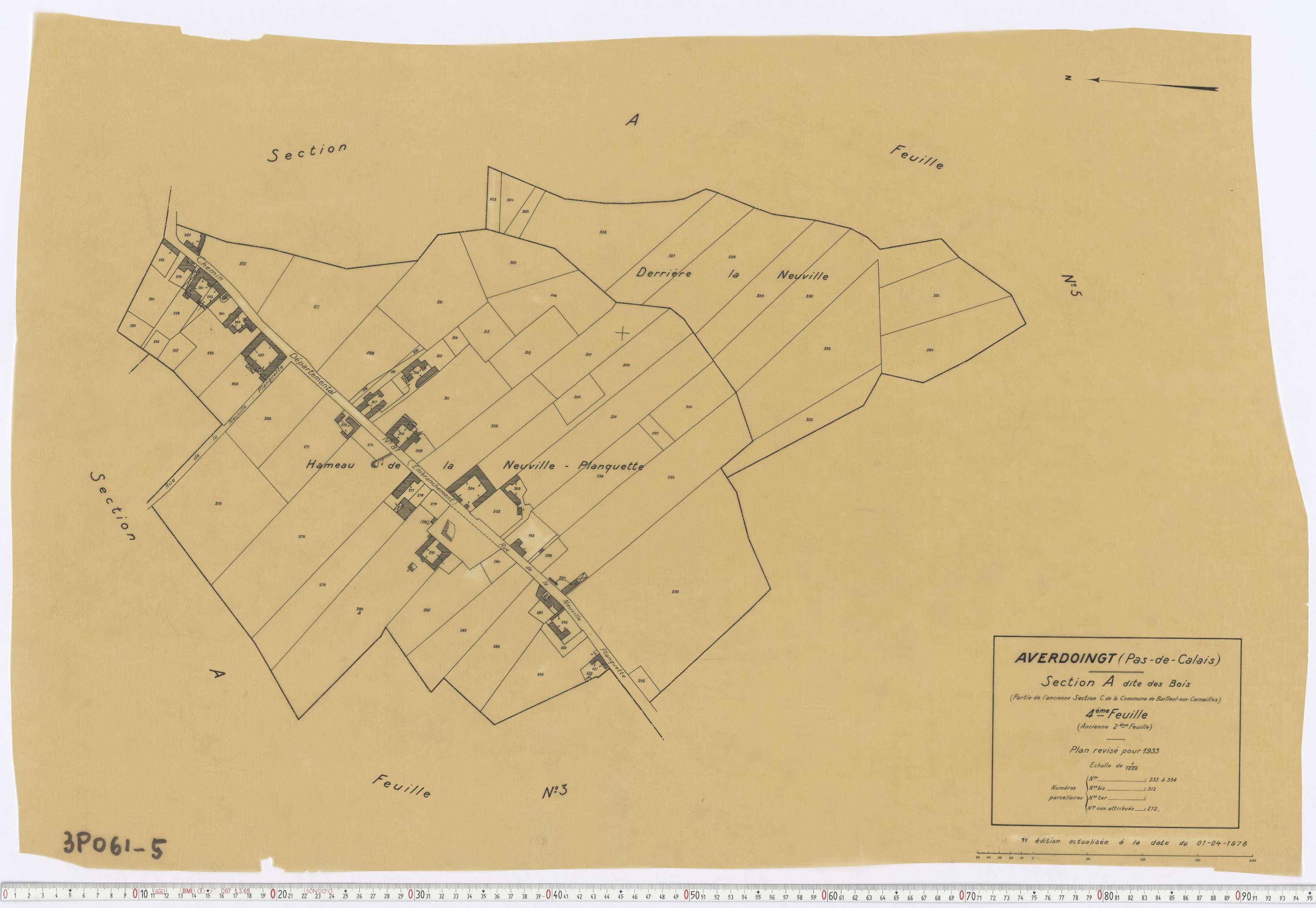 Averdoingt - Section A, feuille 4.