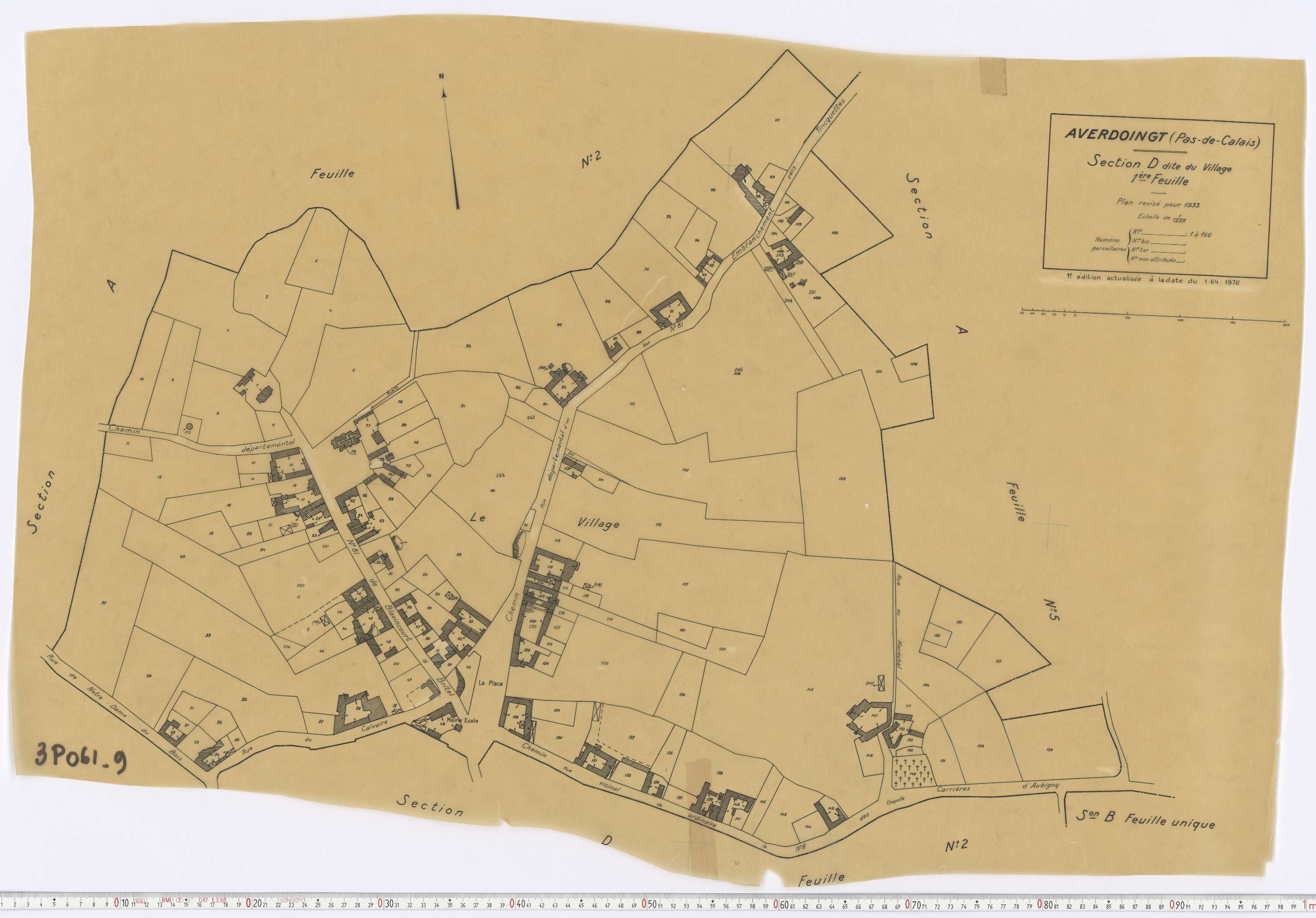 Averdoingt - Section D, feuille 1.