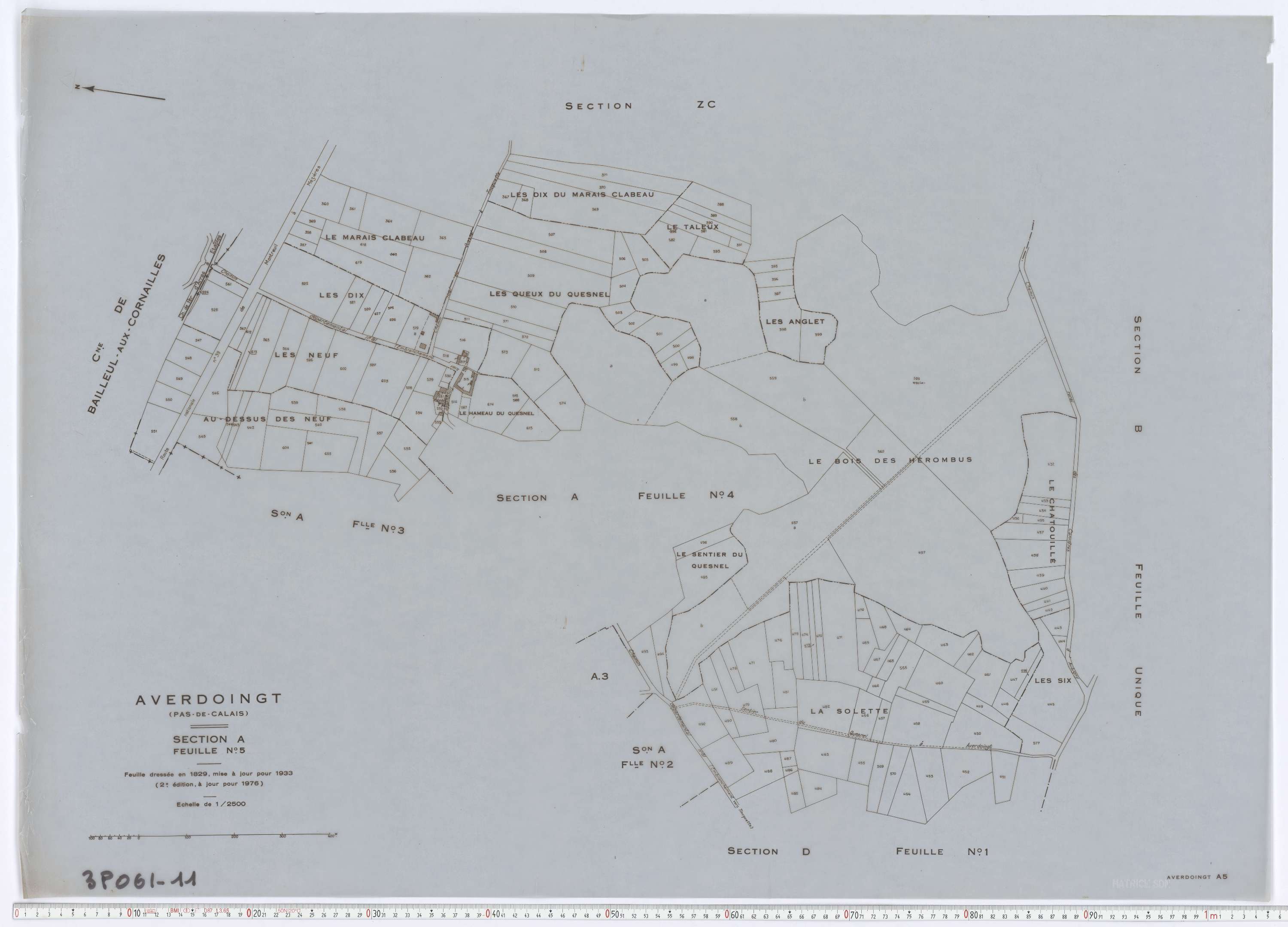 Averdoingt - Section A, feuille 5.