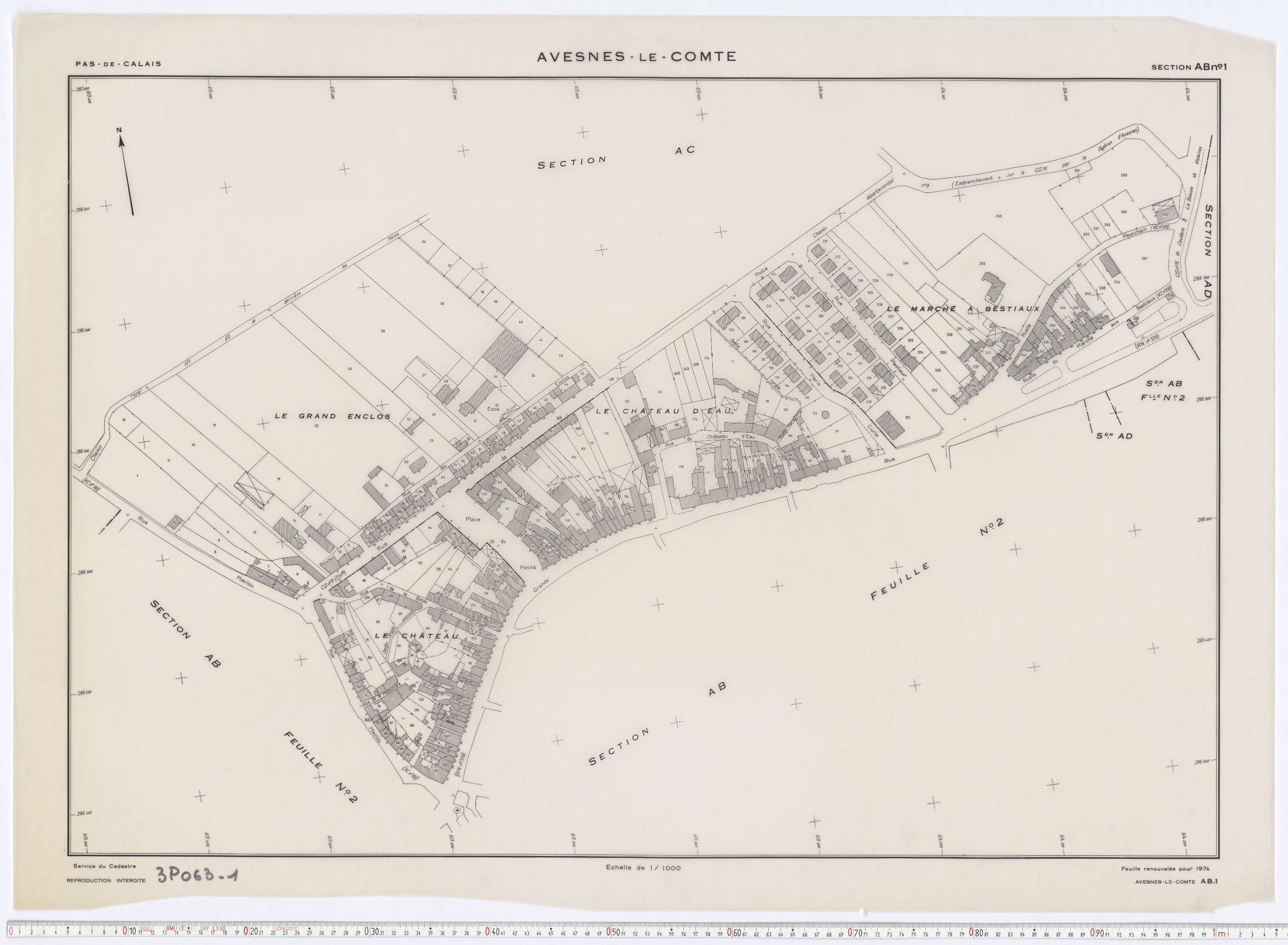 Avesnes - Section AB, feuille 1.