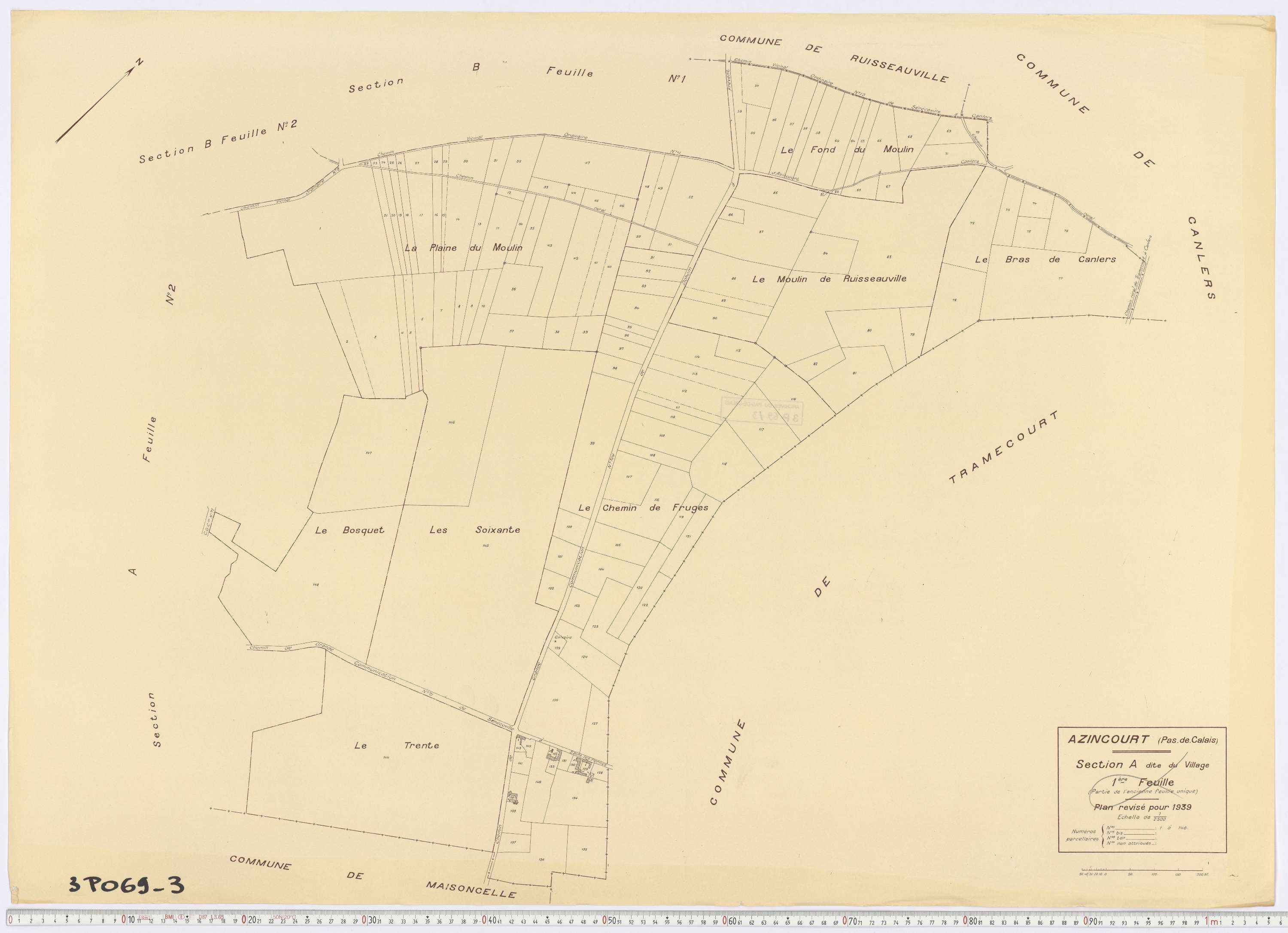 Azincourt - Section A, feuille 1.