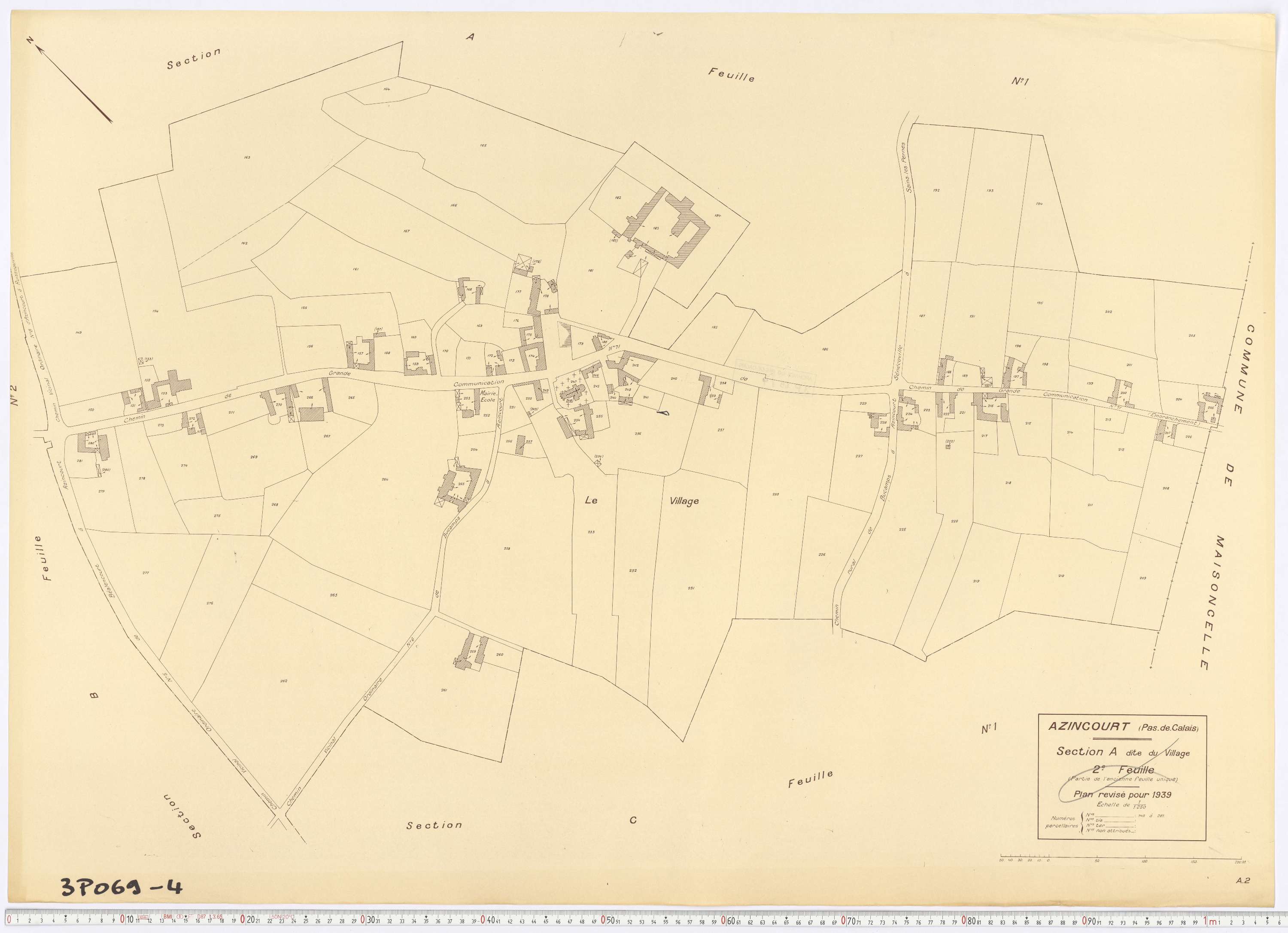 Azincourt - Section A, feuille 2.
