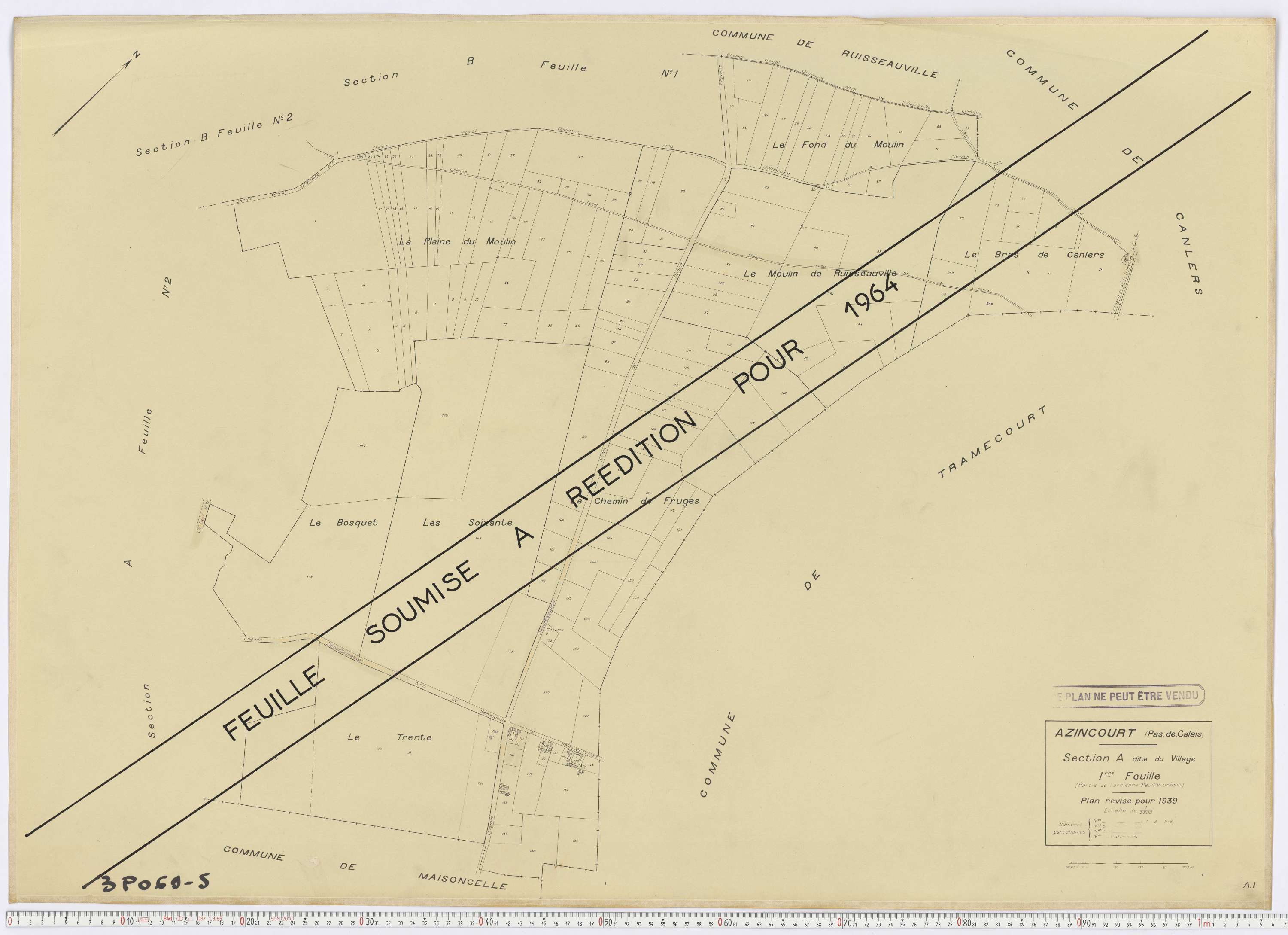 Azincourt - Section A, feuille 1.
