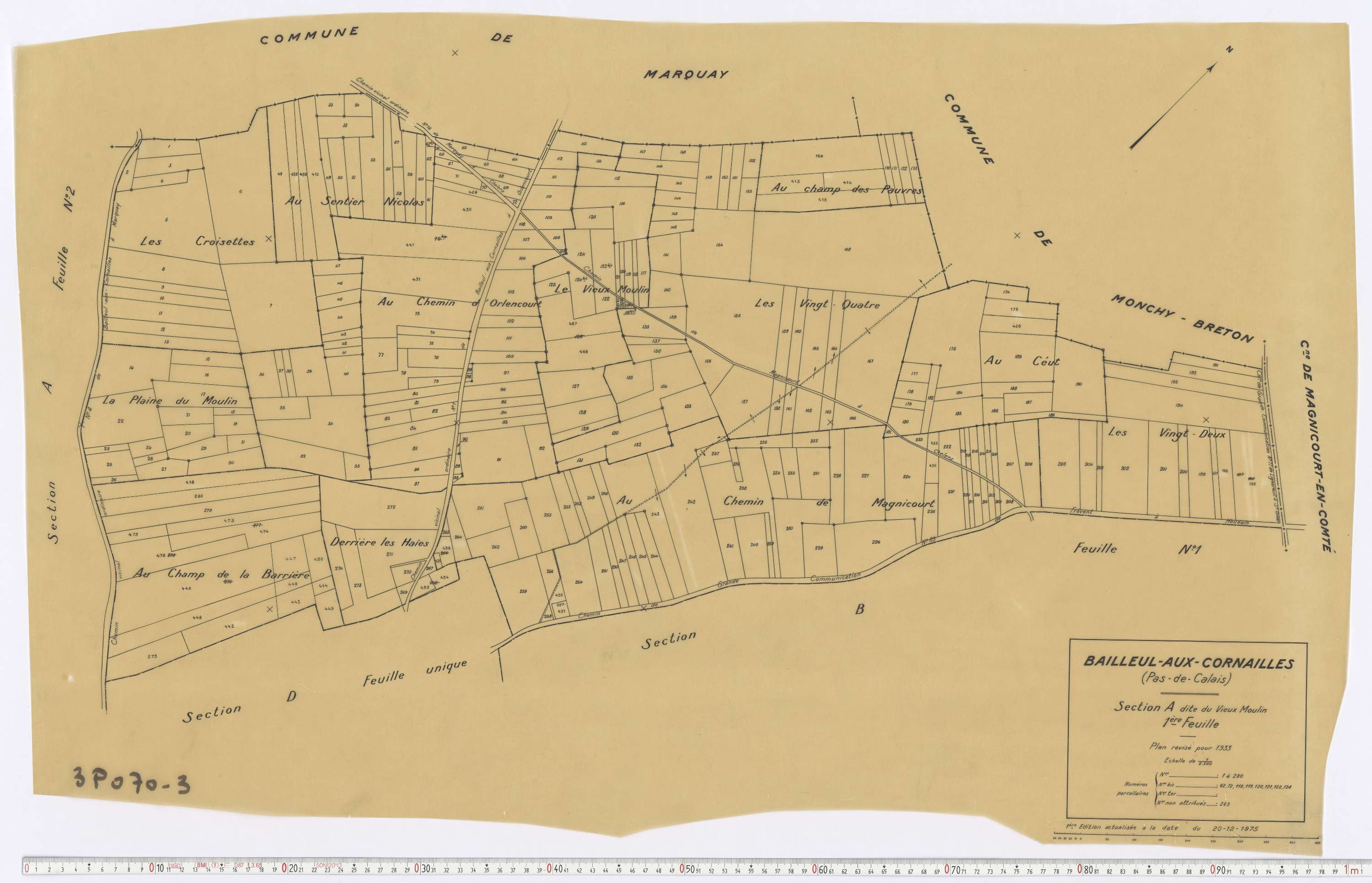 Bailleul-aux-Cornailles - Section A, feuille 1.