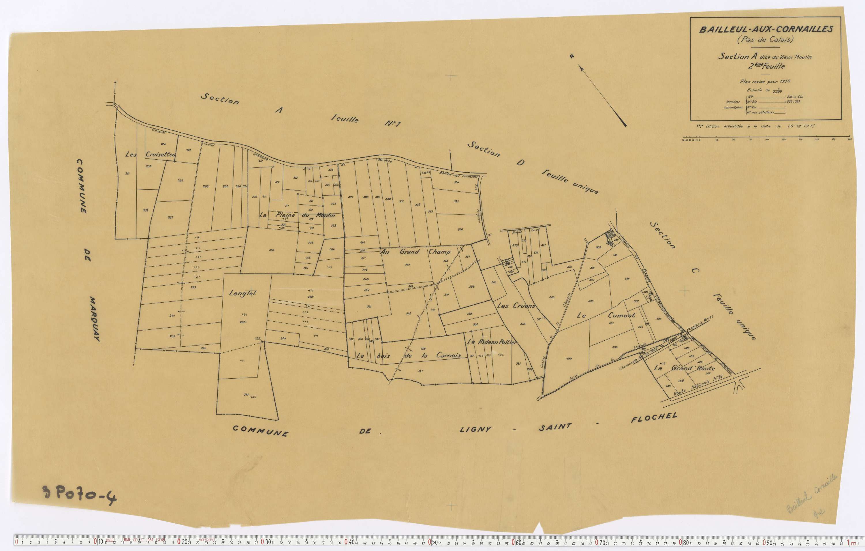 Bailleul-aux-Cornailles - Section A, feuille 2.