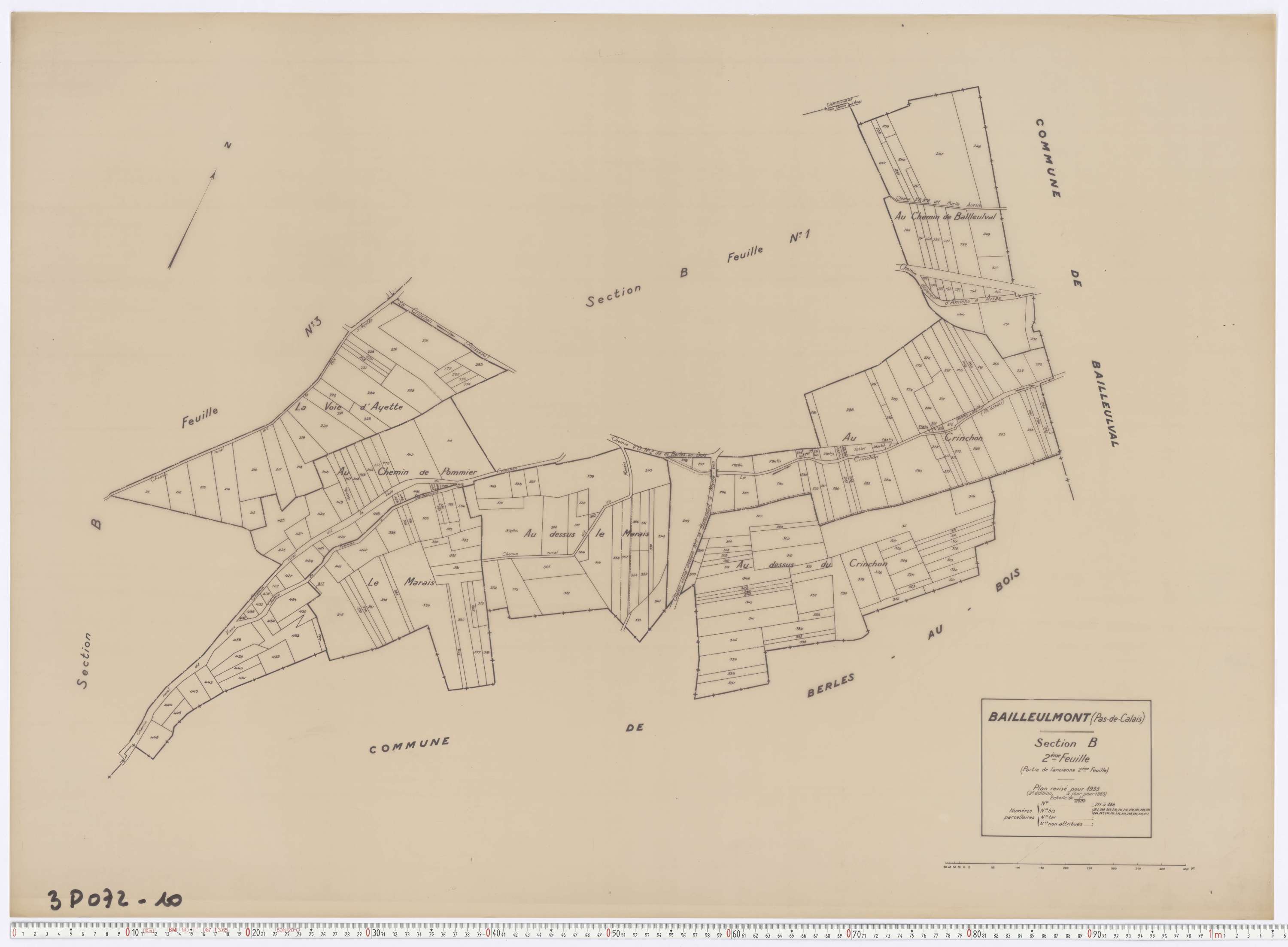 Bailleulmont - Section B, feuille 2.