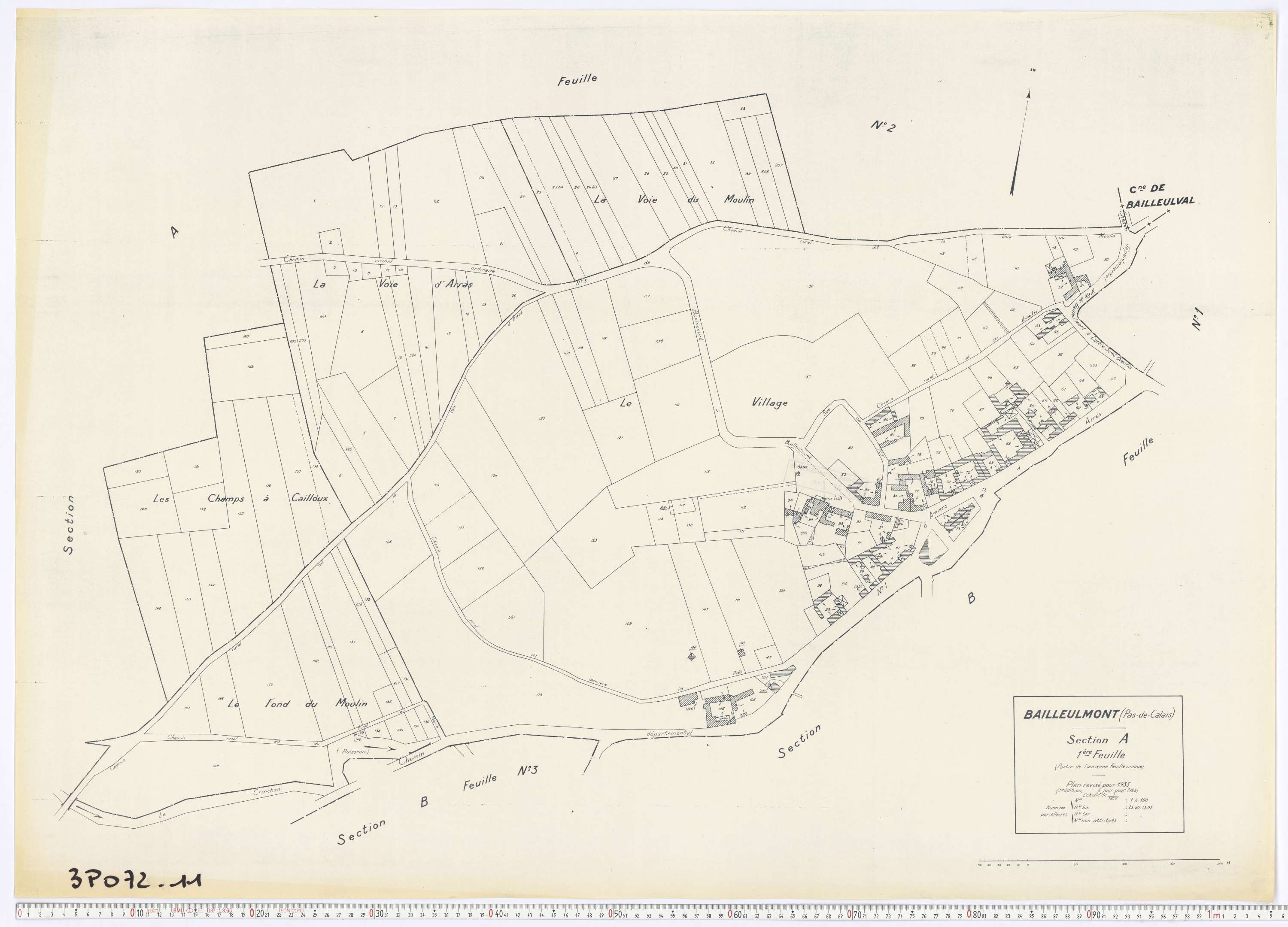 Bailleulmont - Section A, feuille 1.