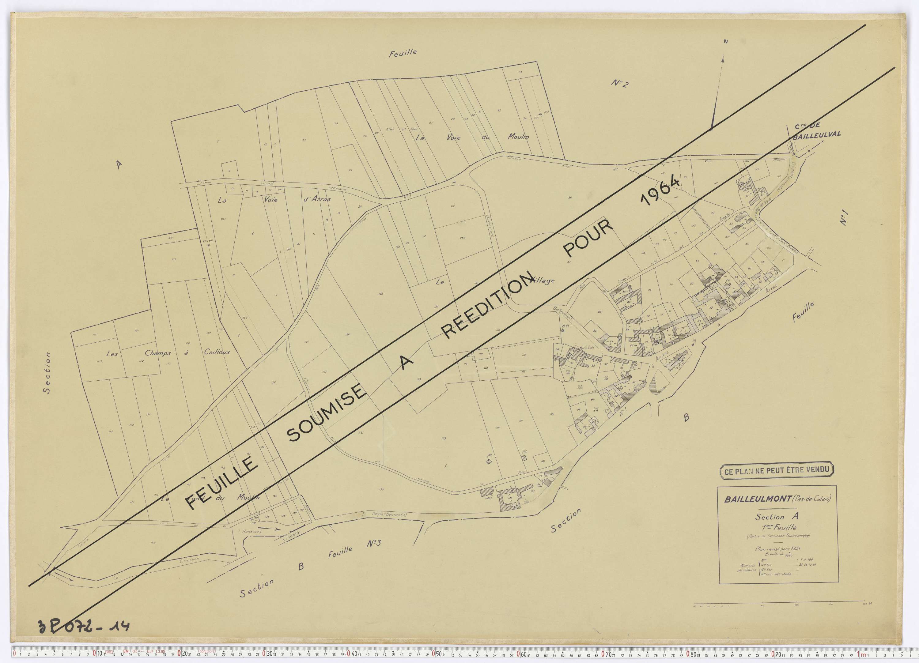 Bailleulmont - Section A, feuille 1.
