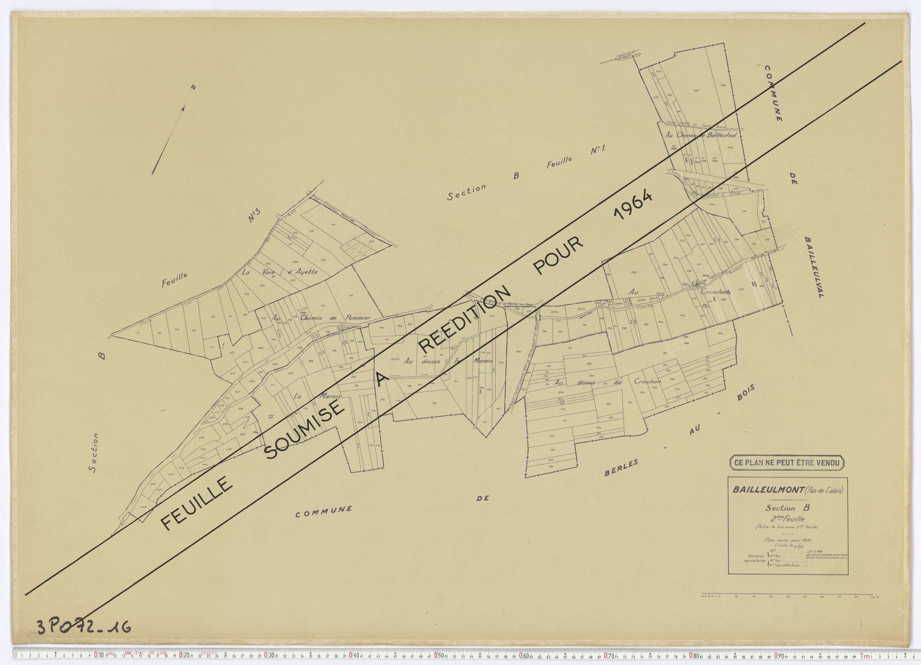 Bailleulmont - Section B, feuille 2.