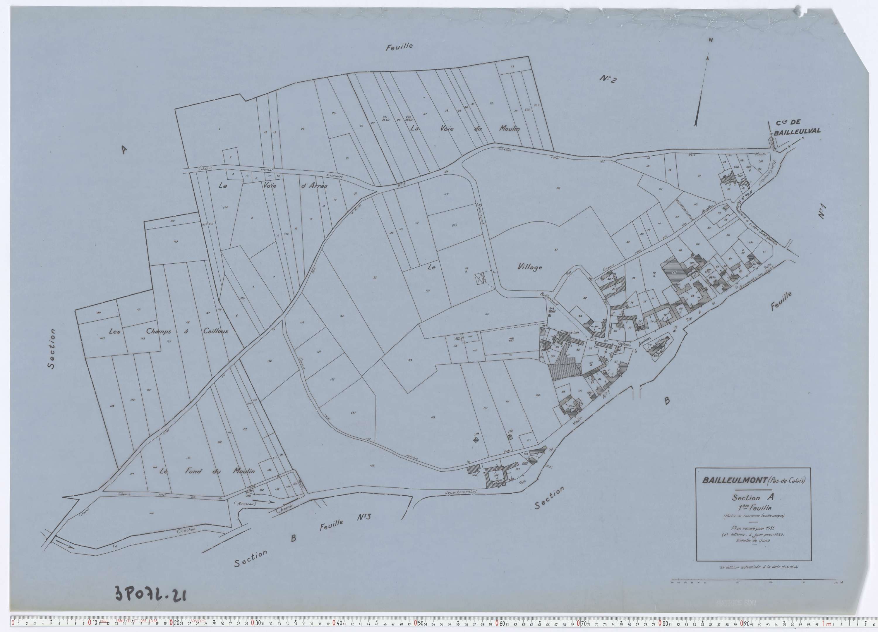 Bailleulmont - Section A, feuille 1.