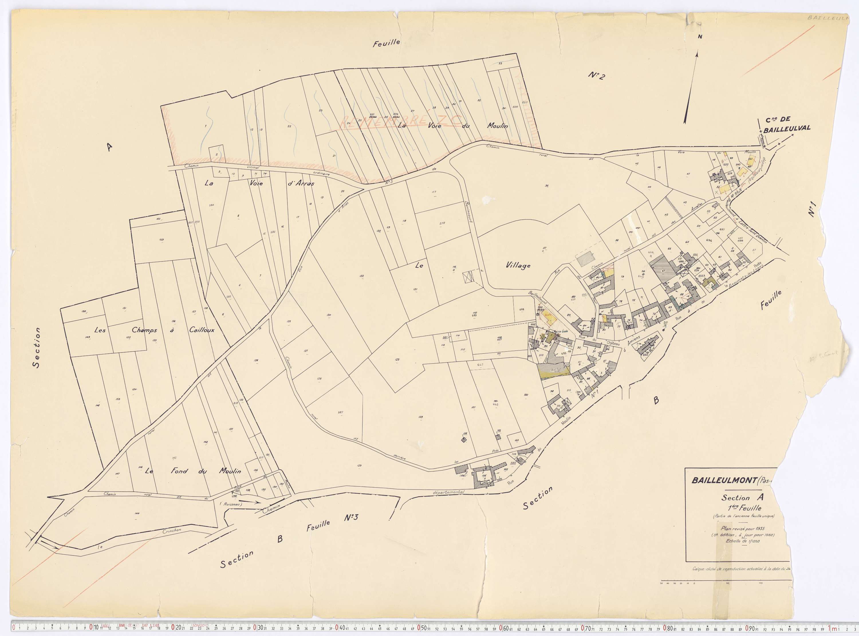 Bailleulmont - Section A, feuille 1.