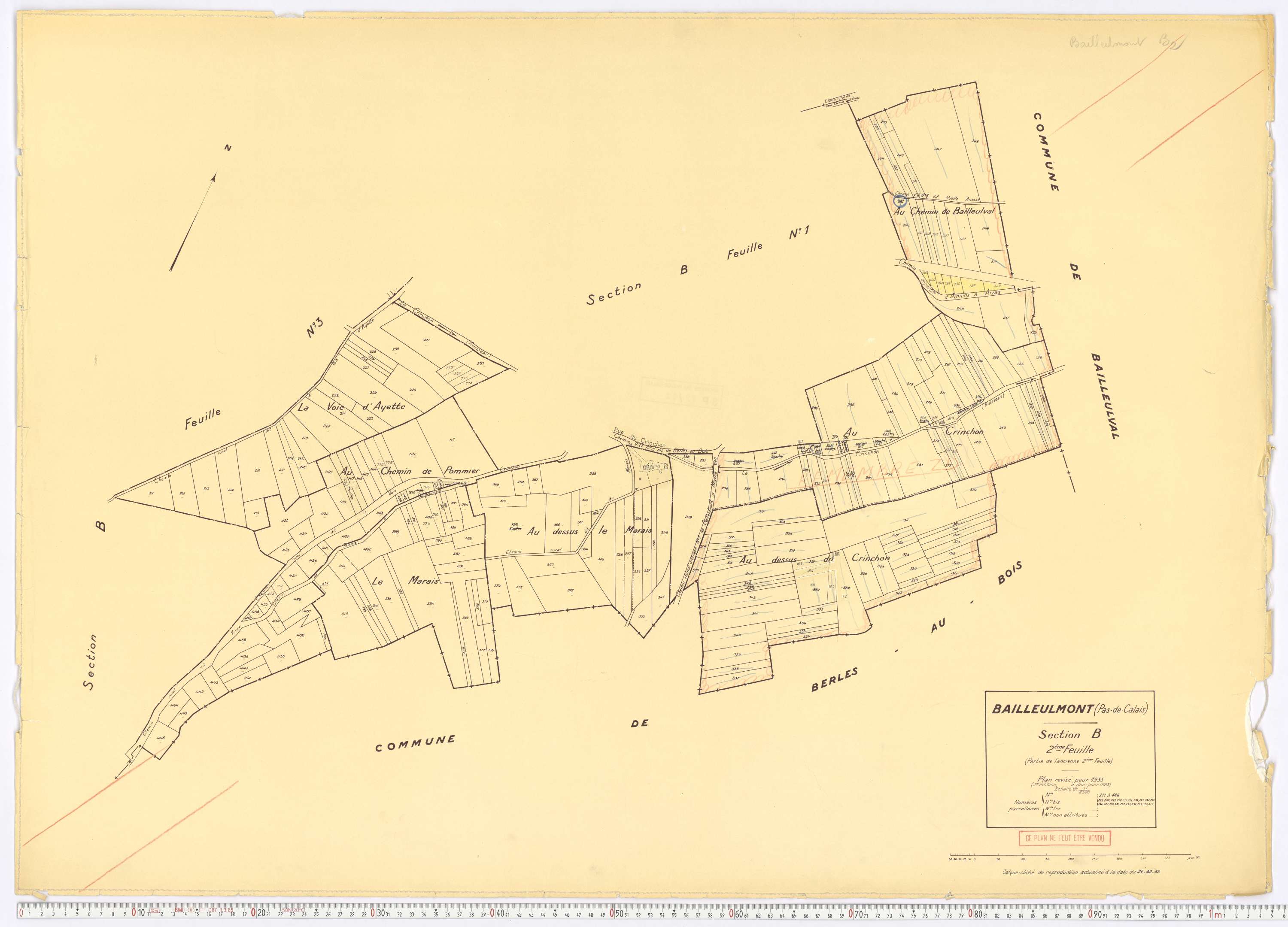Bailleulmont - Section B, feuille 2.