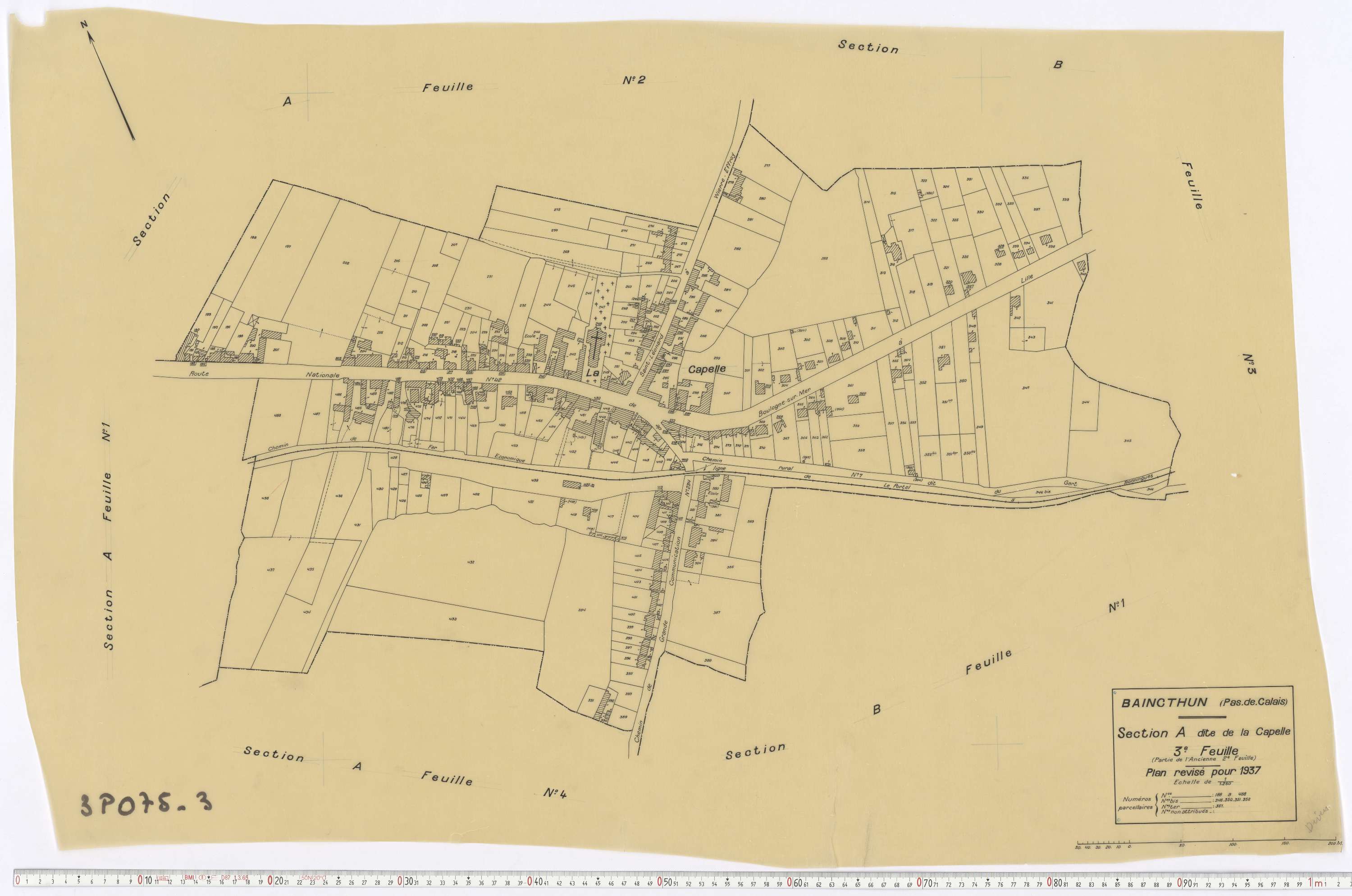 Baincthun - Section A, feuille 3.
