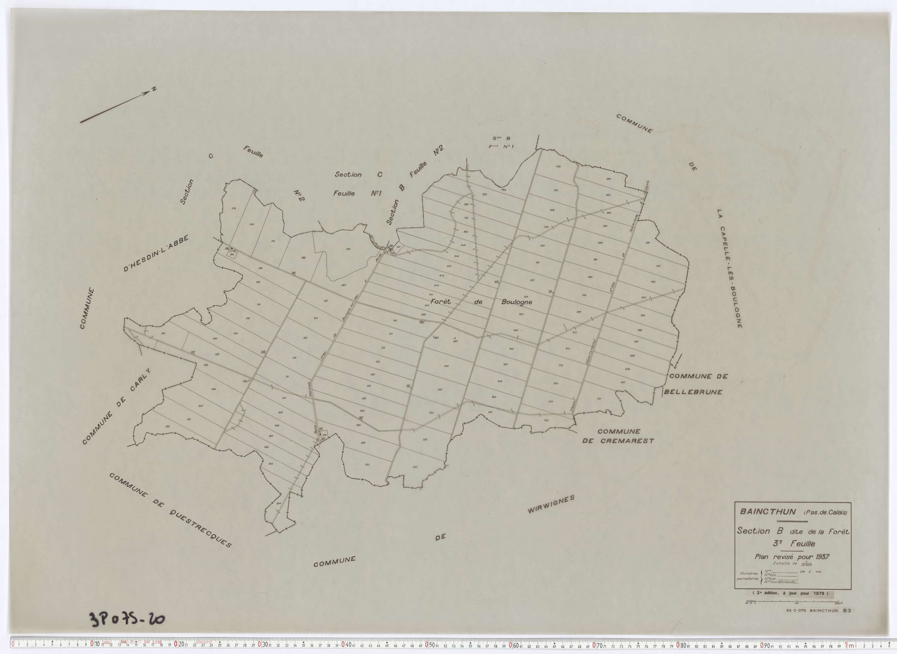 Baincthun - Section B, feuille 3.
