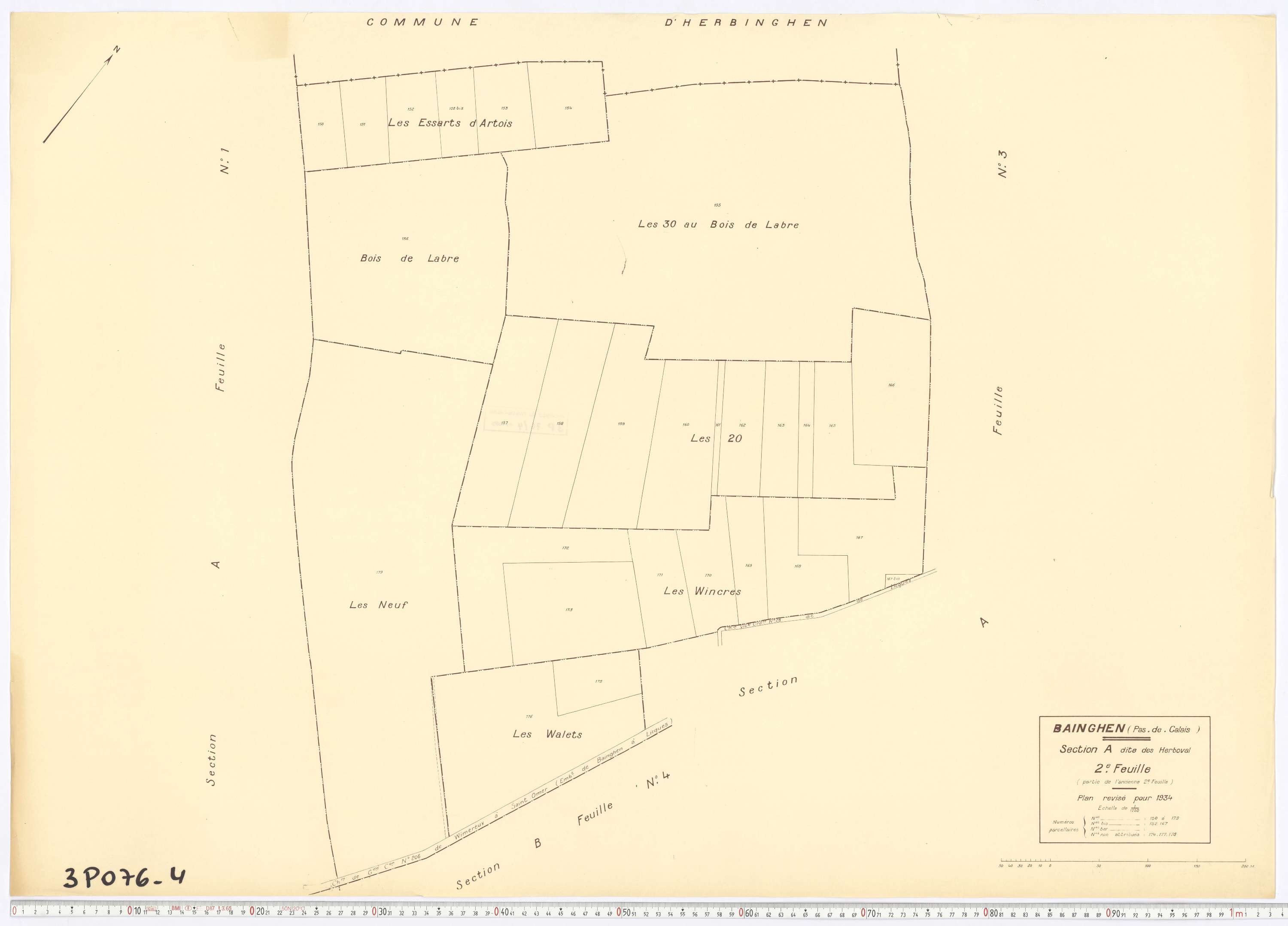 Bainghen - Section A, feuille 2.