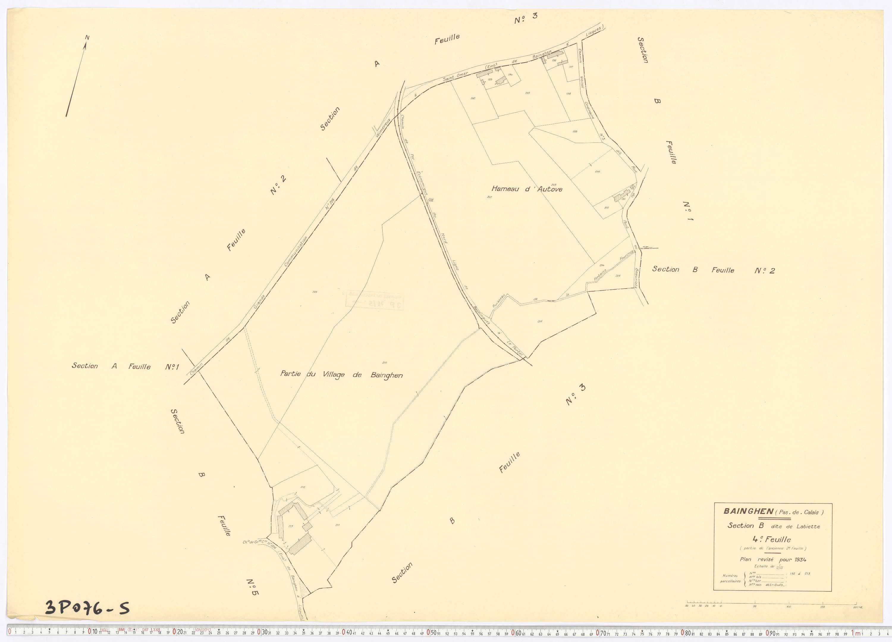 Bainghen - Section B, feuille 4.