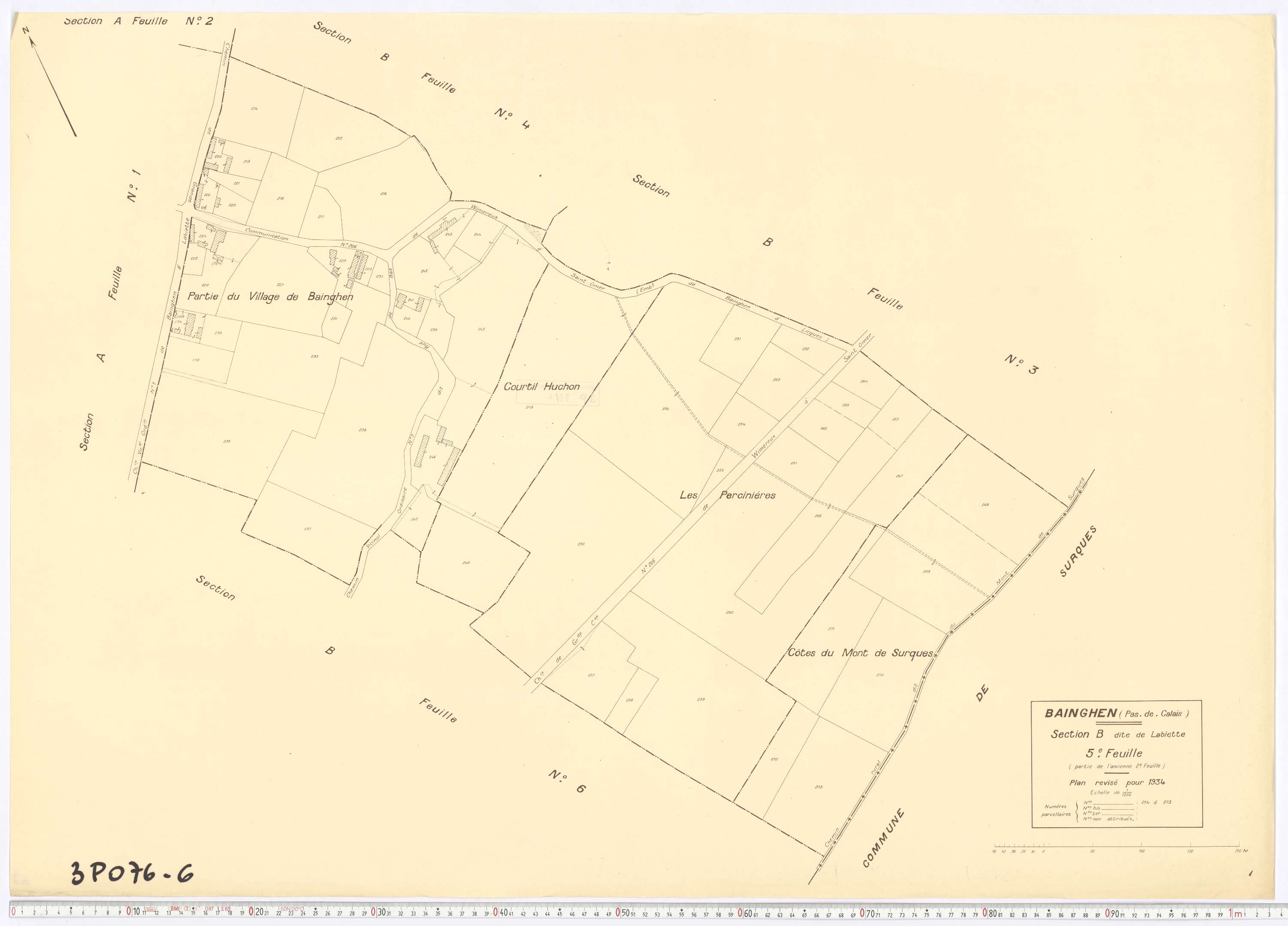 Bainghen - Section B, feuille 5.