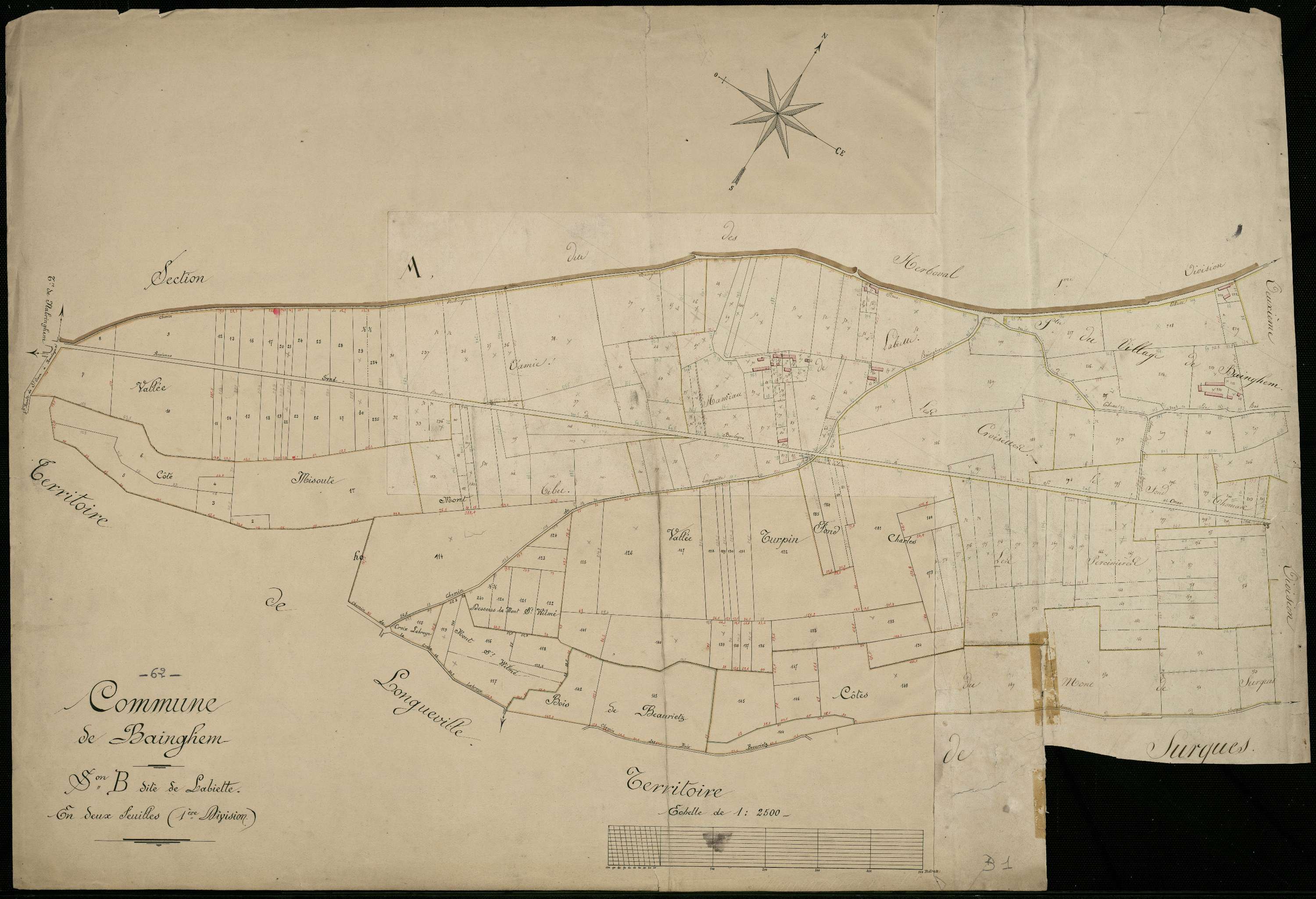 Bainghen - Section B, 1re feuille