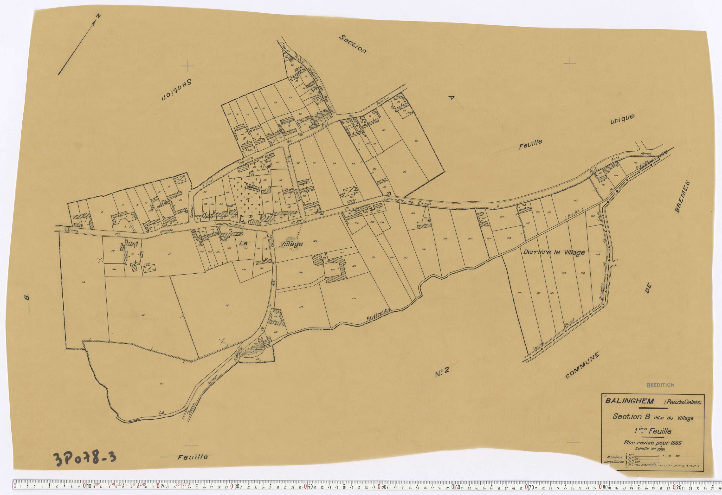 Balinghem - Section B, feuille 1.